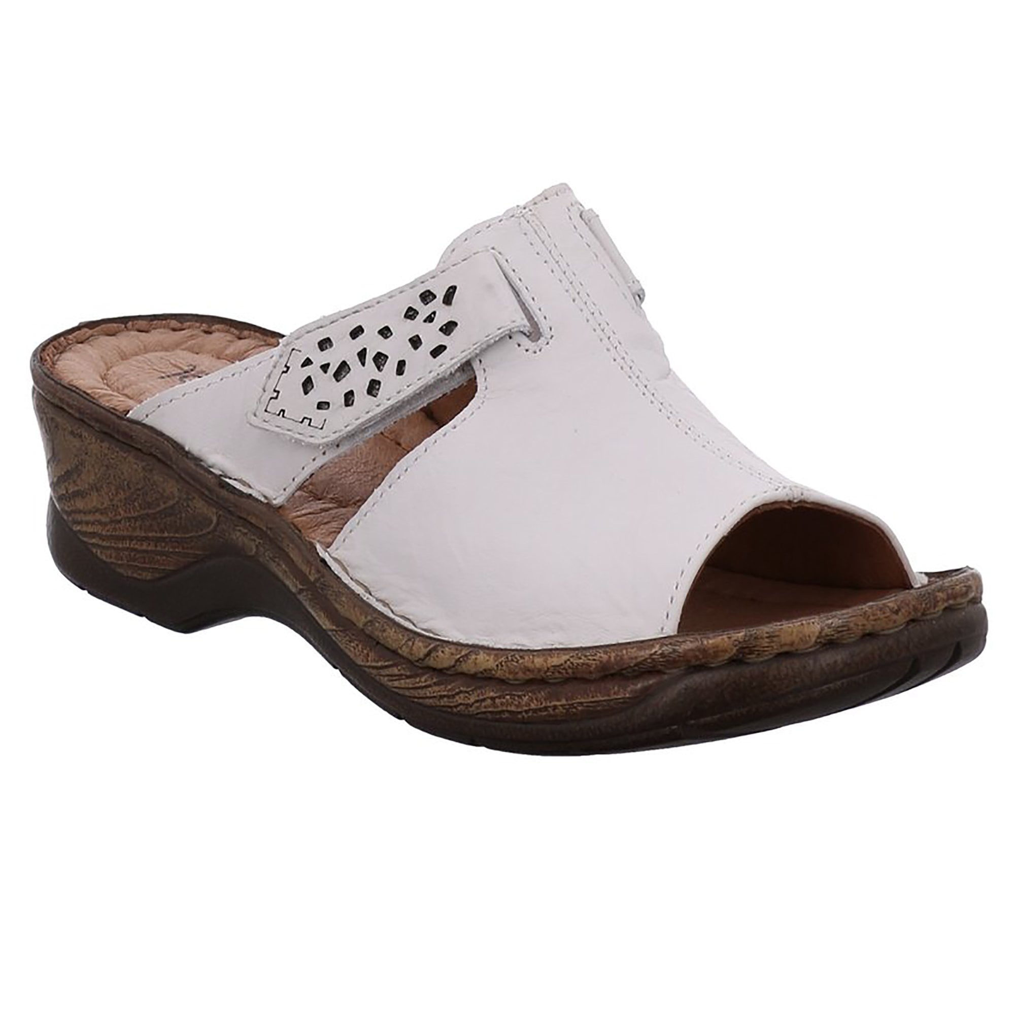 Josef Seibel Leather Clog - White - image 001 |ww_colour=white|ww_order=001|