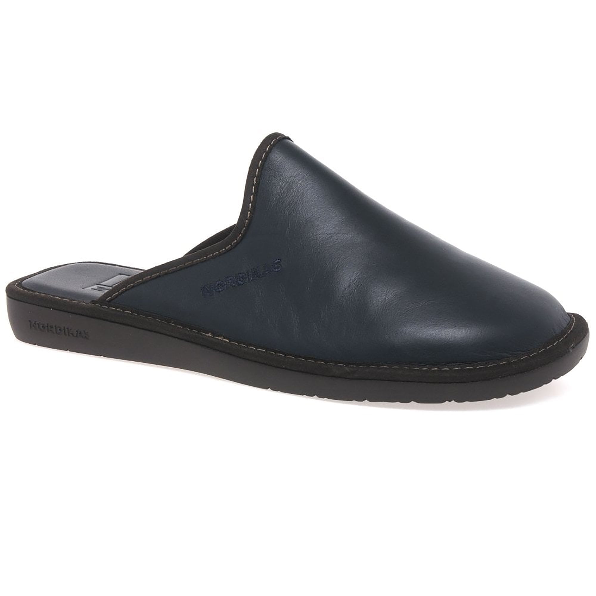 Nordikas Mens 131 Mule Leather Slipper - Marino/Blue - image 001 |ww_colour=marino-blue|ww_order=001|