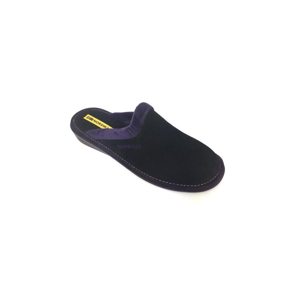 Nordikas Womens 234 Mule Suede Slipper - Negro/Black - image 001 |ww_colour=negro-black|ww_order=001|