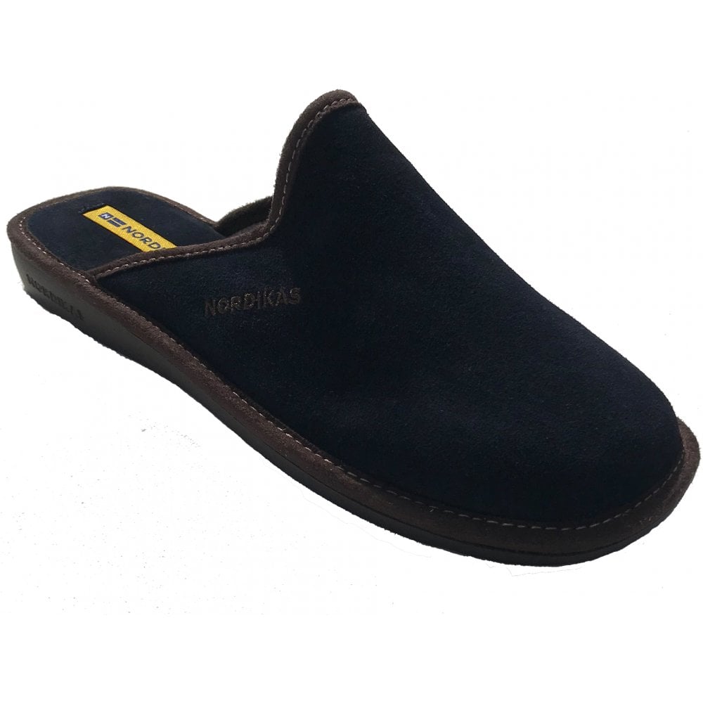 Nordikas Mens 131 Mule SUEDE Slipper - Marino/Blue - image 001 |ww_colour=marino-blue|ww_order=001|
