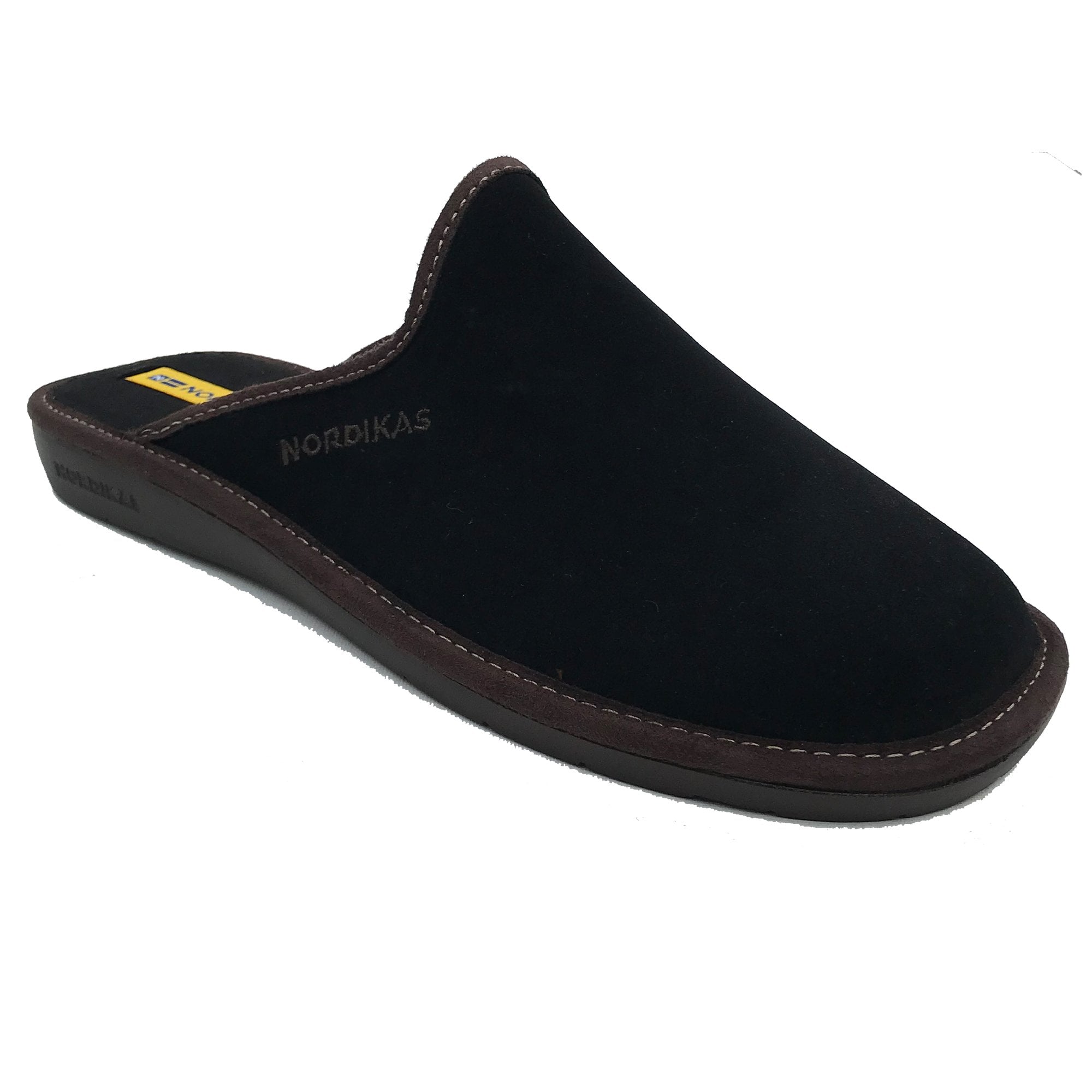 Nordikas Mens 131 Mule SUEDE Slipper - Negro/Black - image 001 |ww_colour=negro-black|ww_order=001|