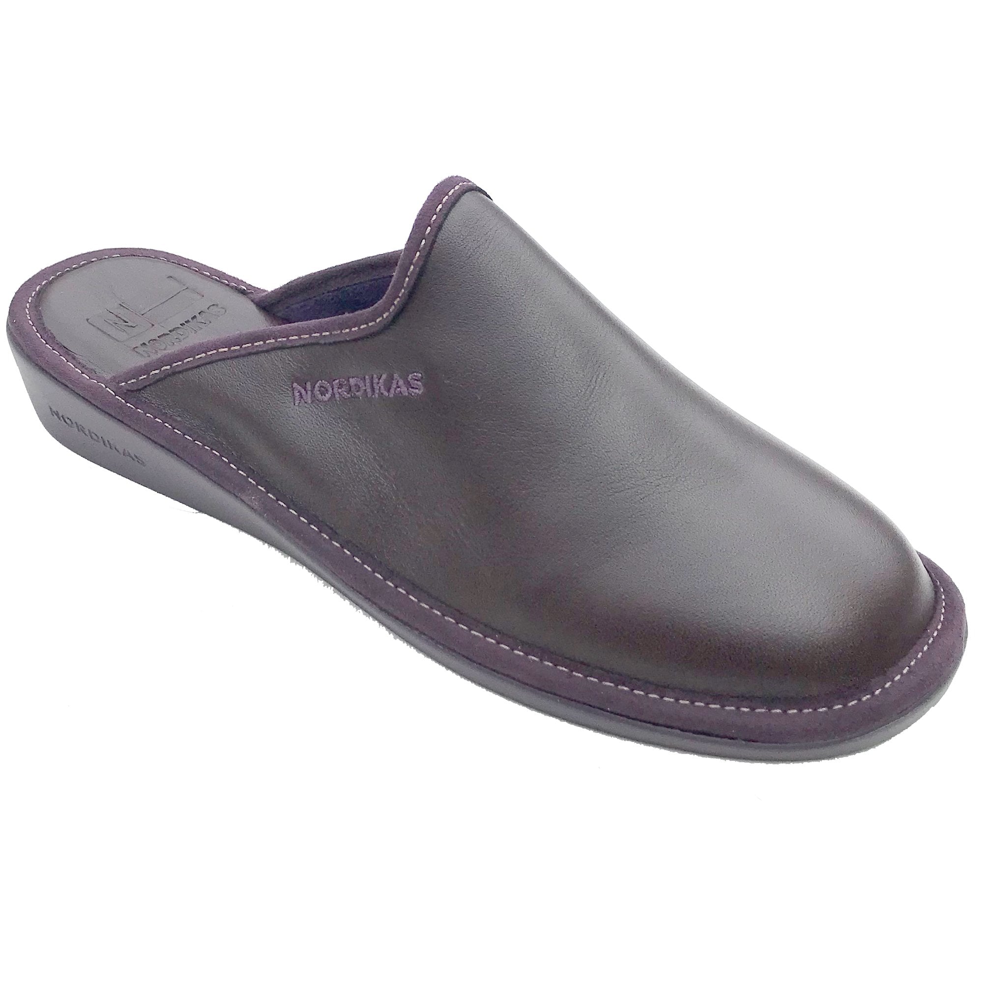 Nordikas Womens 347 Leather Mule Slipper - Morado/Purple - image 001 |ww_colour=morado-purple|ww_order=001|
