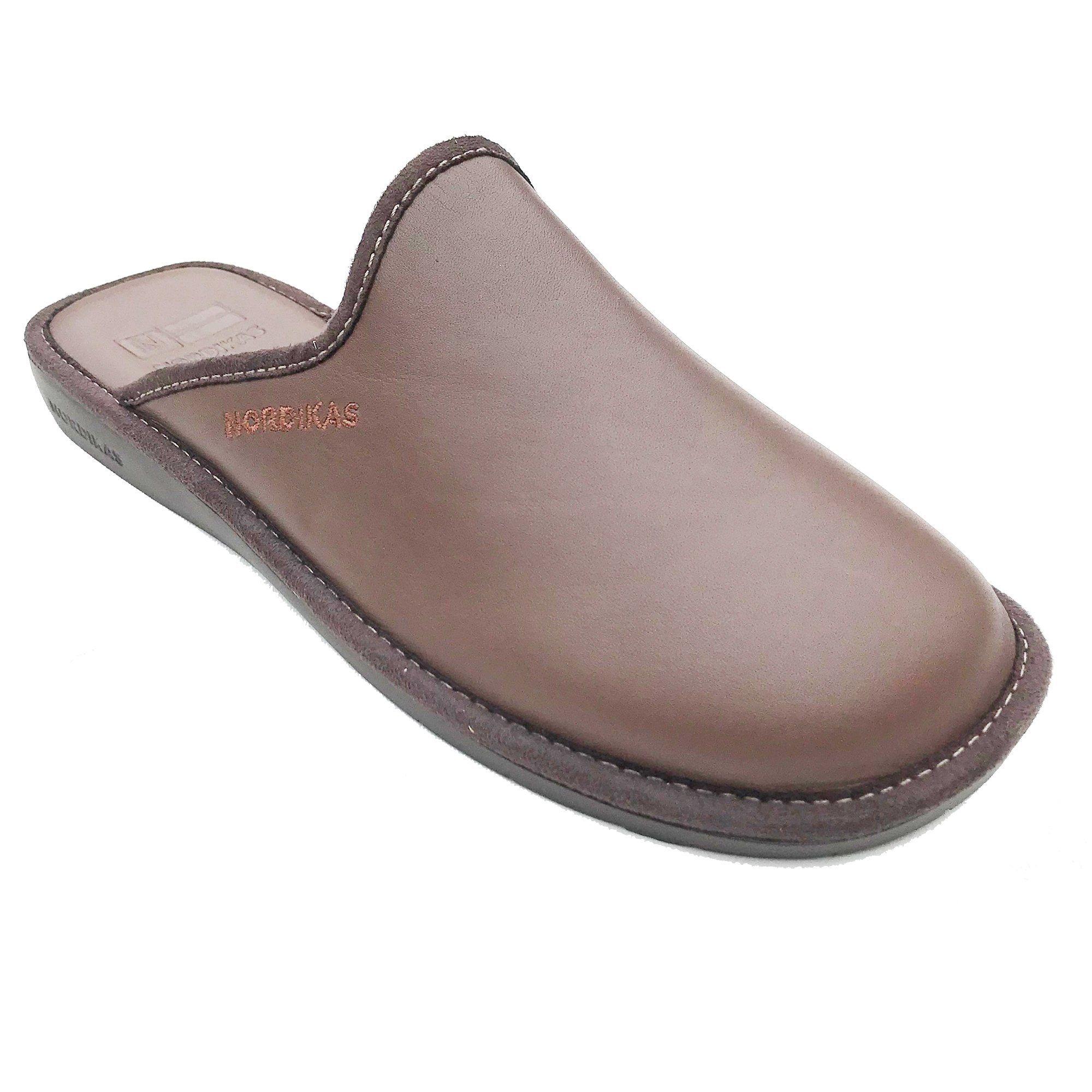 Nordikas Mens 131 Mule Leather Slipper - Marron/Brown - image 001 |ww_colour=marron-brown|ww_order=001|