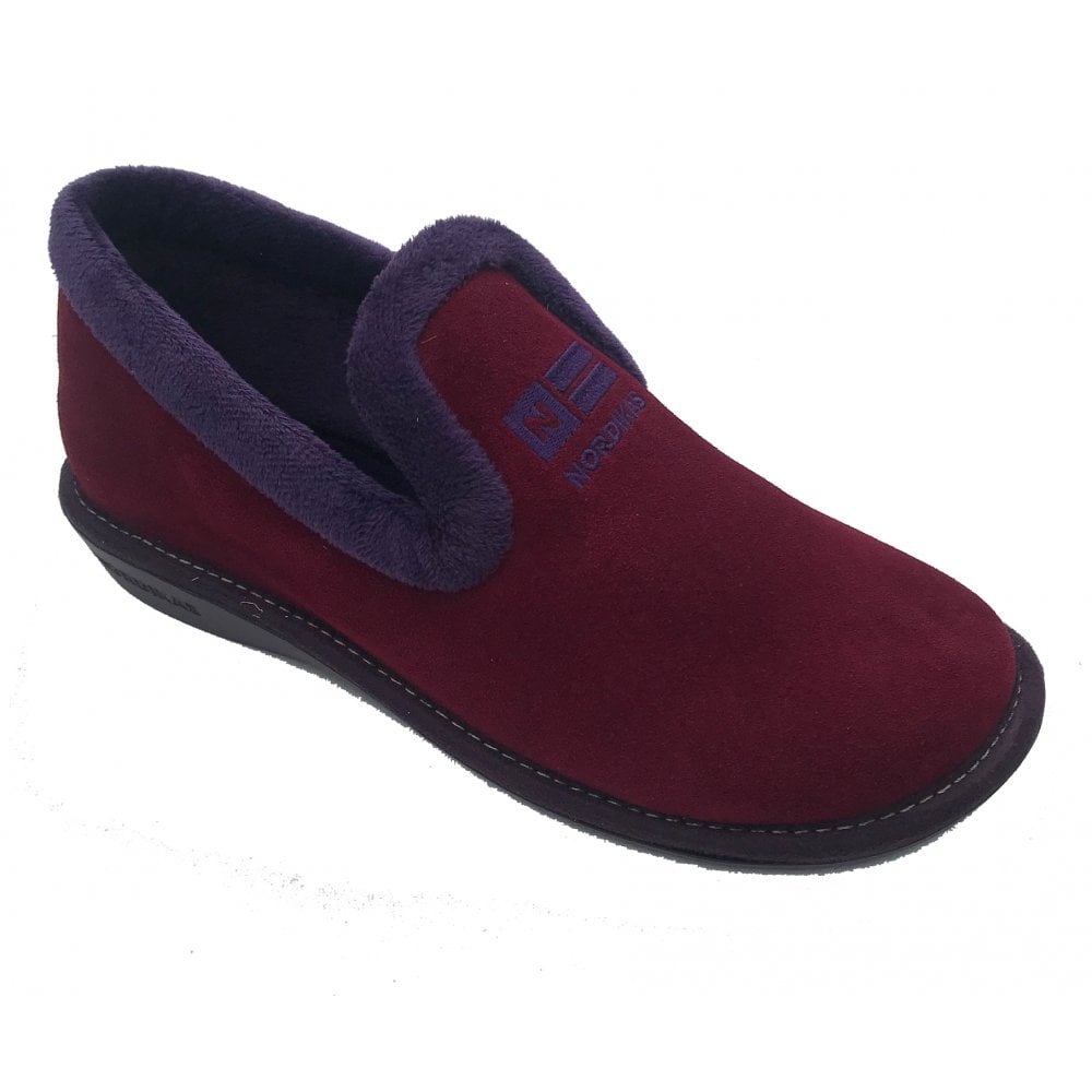 Nordikas Womens 305 Full Suede Slipper - Vino/Red - image 001 |ww_colour=vino-red|ww_order=001|