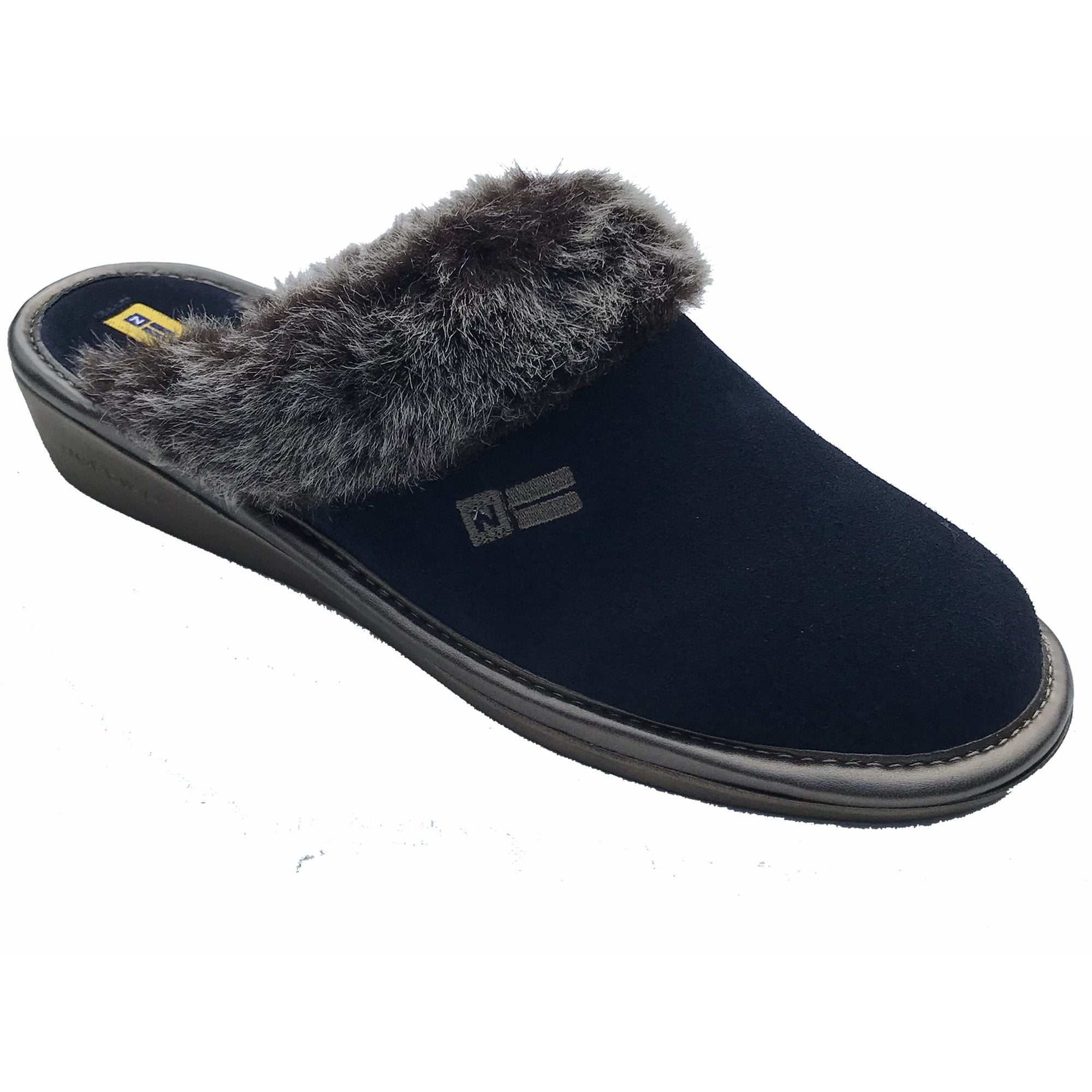Nordikas Womens 1357 Suede Mule Slipper - Marino/Blue - image 001 |ww_colour=marino-blue|ww_order=001|
