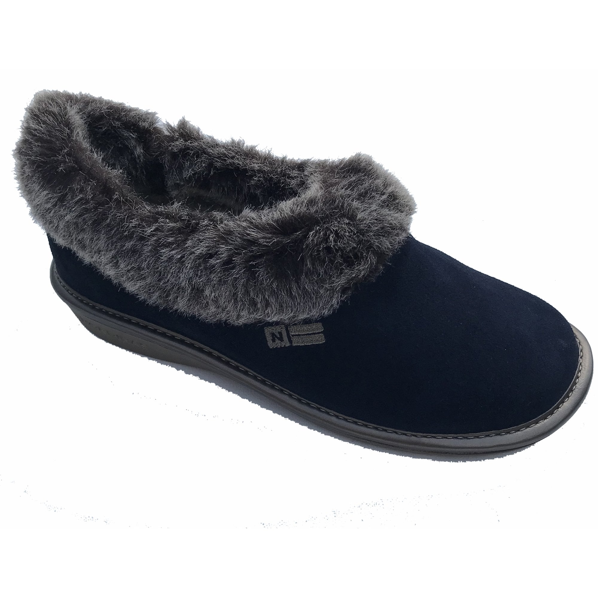 Nordikas Womens 1358 Suede Full Slipper - Marino/Blue - image 001 |ww_colour=marino-blue|ww_order=001|