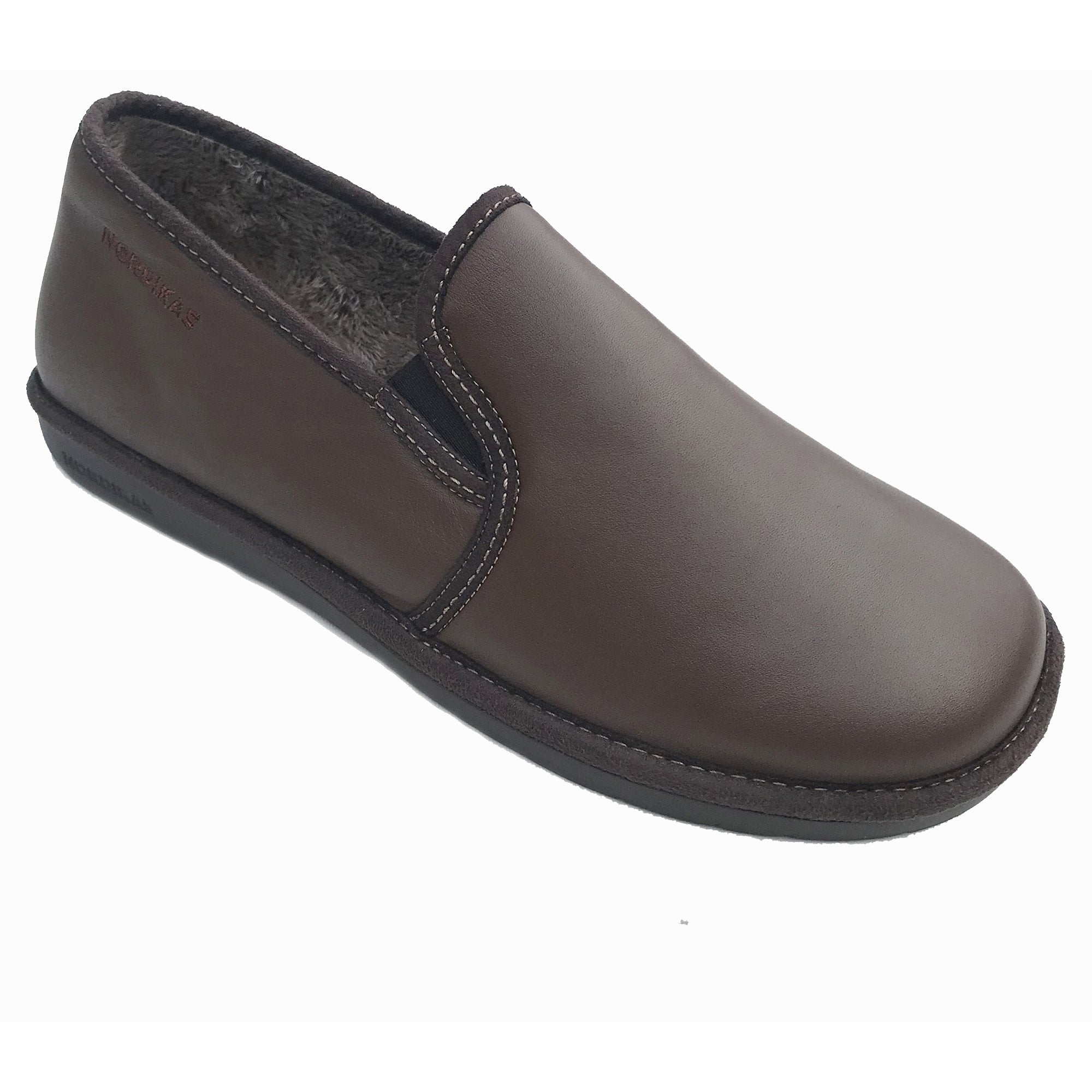 Nordikas Mens 663 Full Leather Slipper - Marron/Brown - image 001 |ww_colour=marron-brown|ww_order=001|