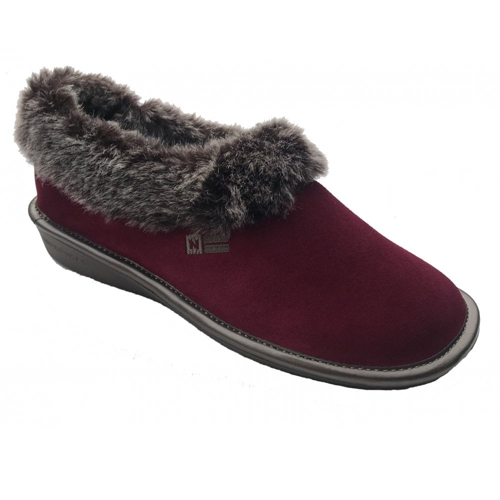 Nordikas Womens 1358 Suede Full Slipper - Vino/Red - image 001 |ww_colour=vino-red|ww_order=001|