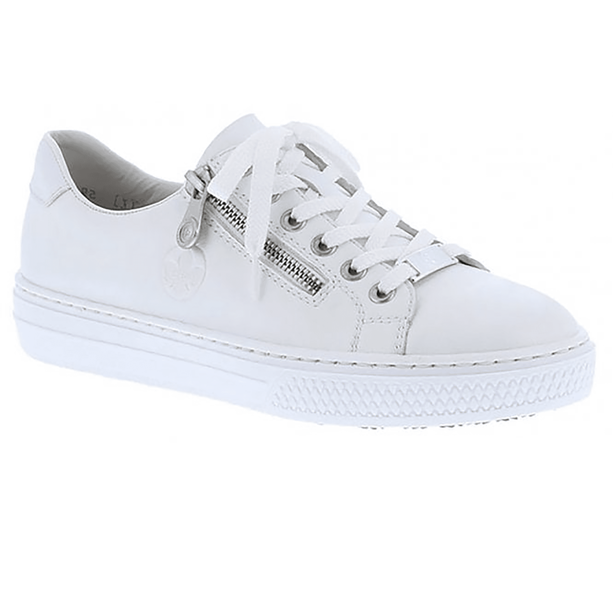 Rieker L59L1 - Lace Up & Zip Fastening Casual Shoe - White - image 001 |ww_colour=white|ww_order=001|