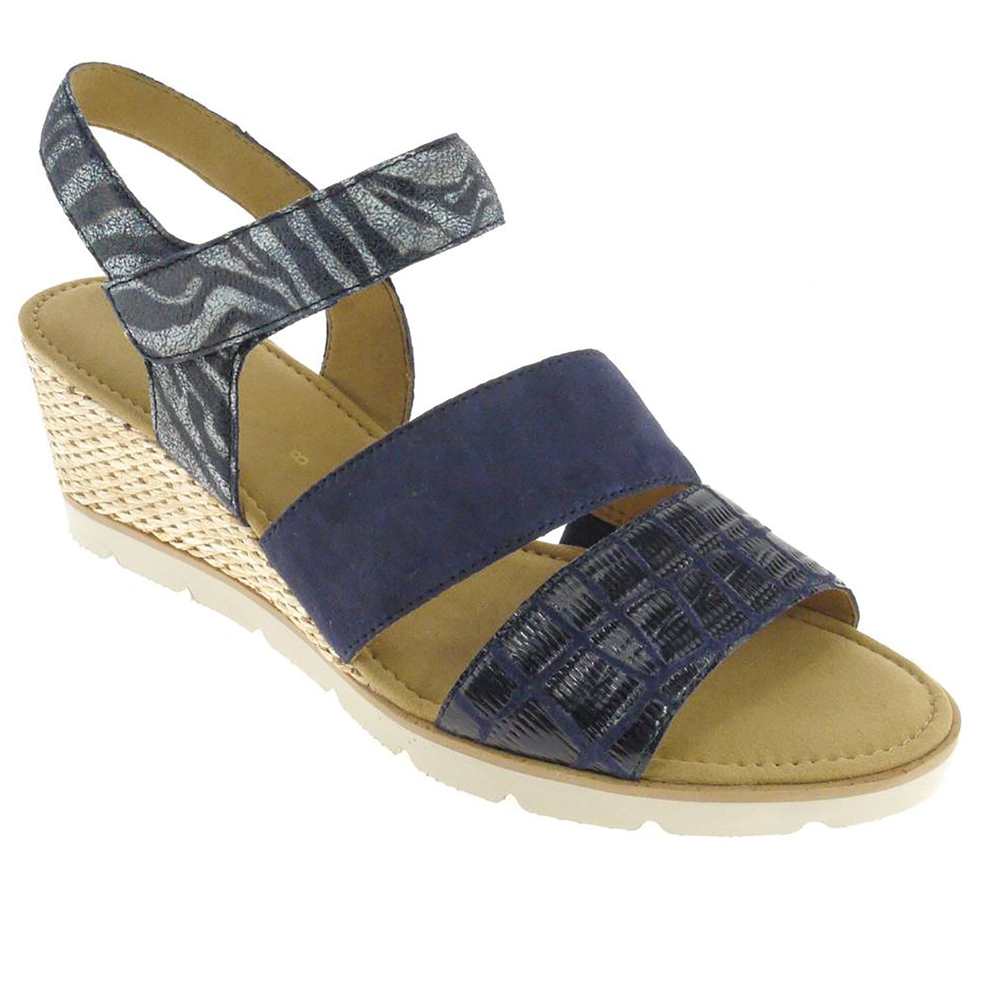 Gabor Poet Wedge Sandal - Blue - image 001 |ww_colour=blue|ww_order=001|