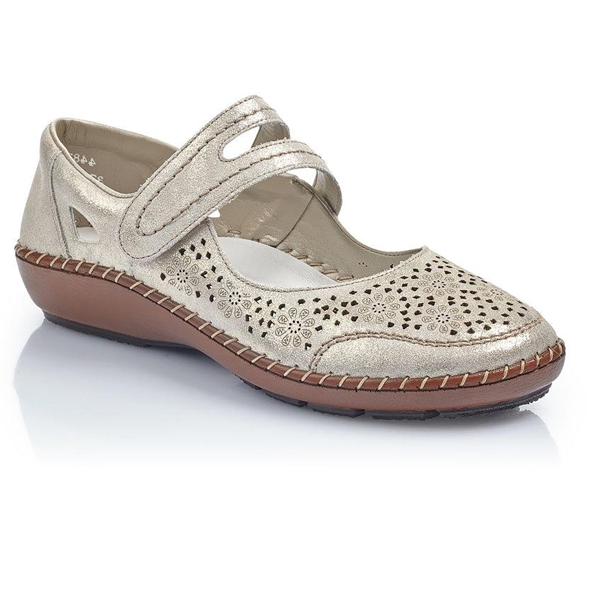Rieker Cindy Bar Shoe - Gold - image 001 |ww_colour=gold|ww_order=001|