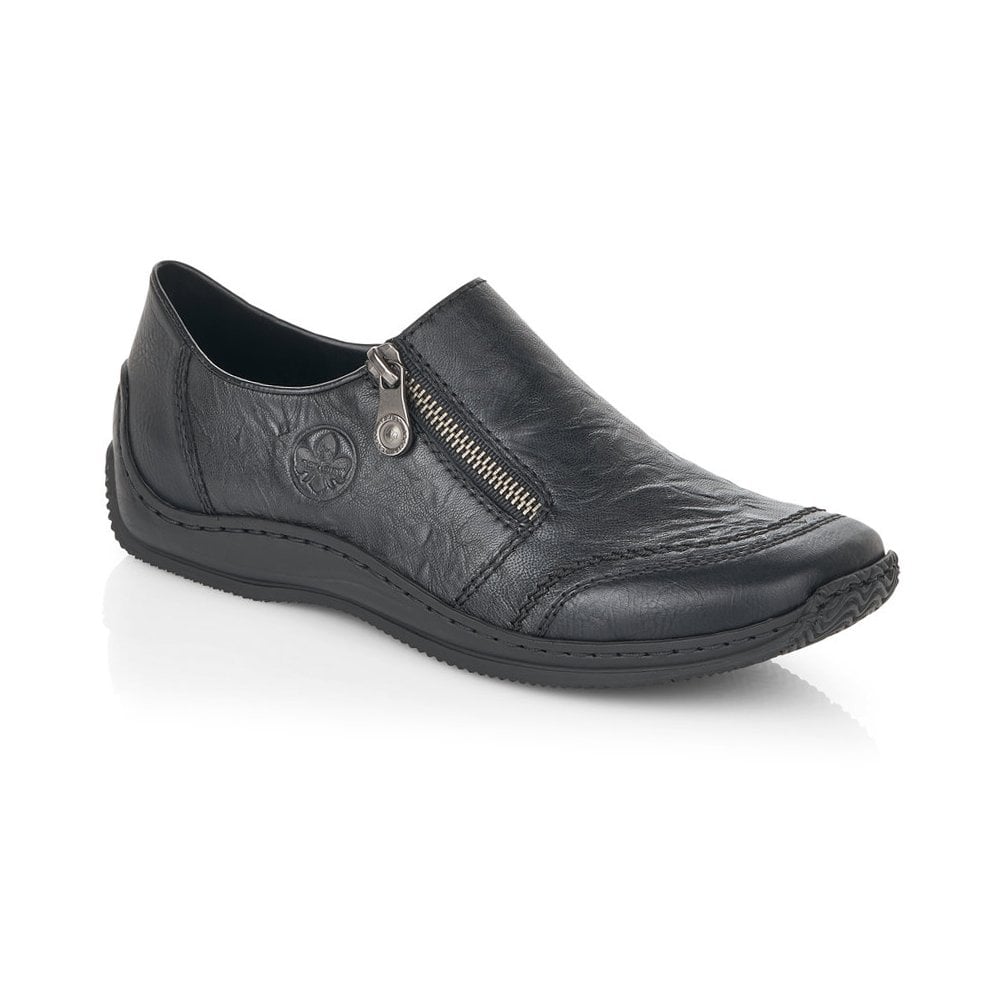 Rieker Zip-Up Shoe - Black - image 001 |ww_colour=black|ww_order=001|