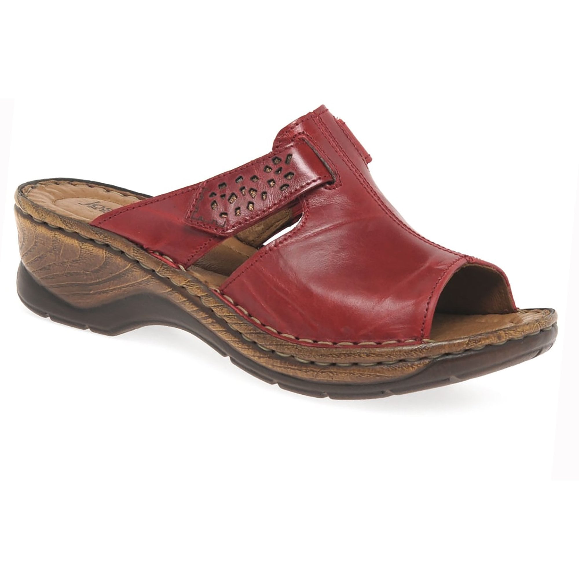 Josef Seibel Leather Clog - Red - image 001 |ww_colour=red|ww_order=001|