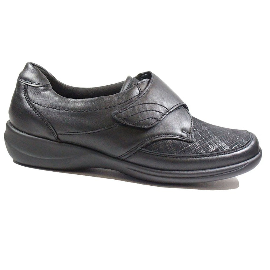 Waldlaufer Millu M Fit EEEE Hook & Loop Shoe - Black Check - image 001 |ww_colour=black-check|ww_order=001|
