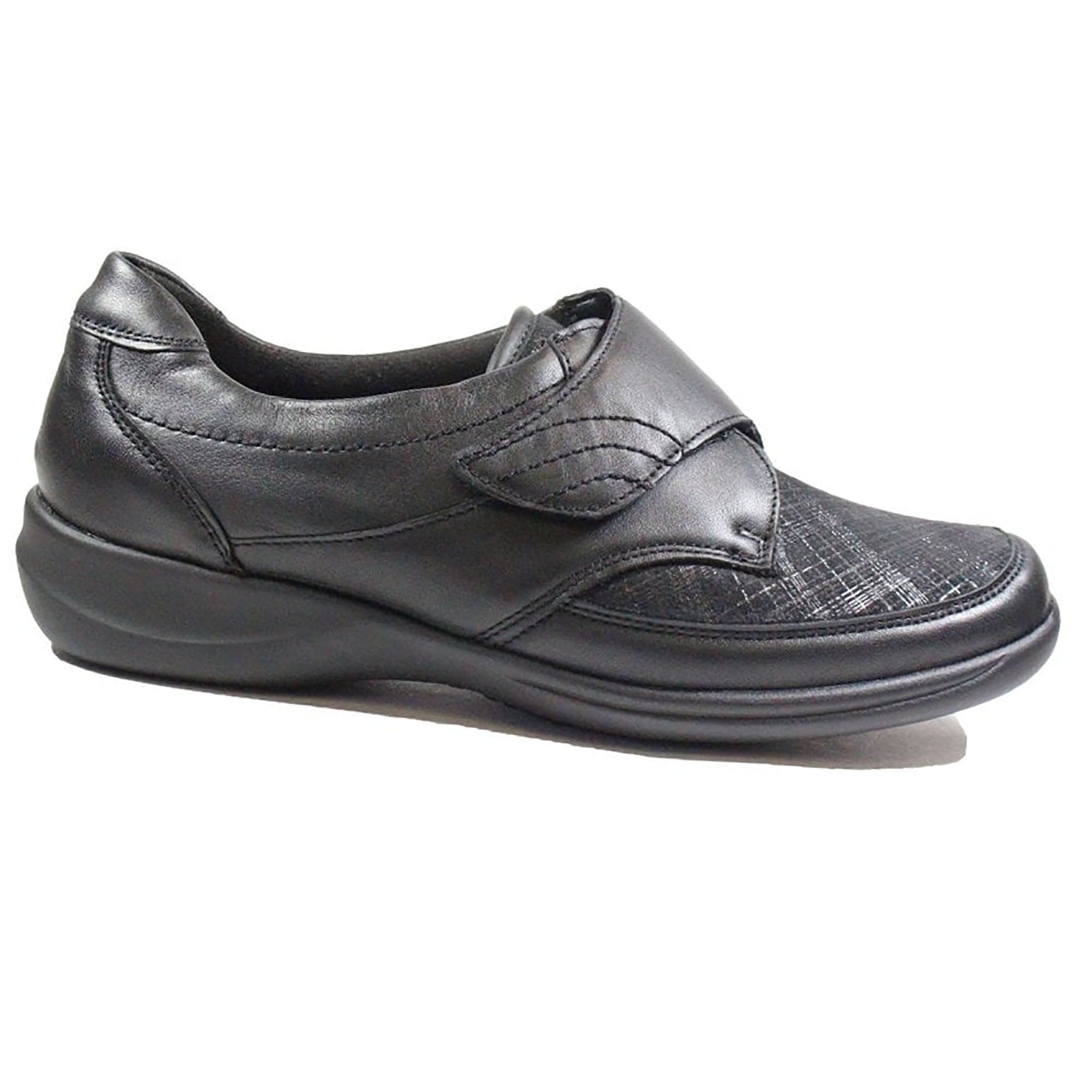 Waldlaufer Millu M Fit EEEE Hook & Loop Shoe - Black Check - image 001 |ww_colour=black-check|ww_order=001|