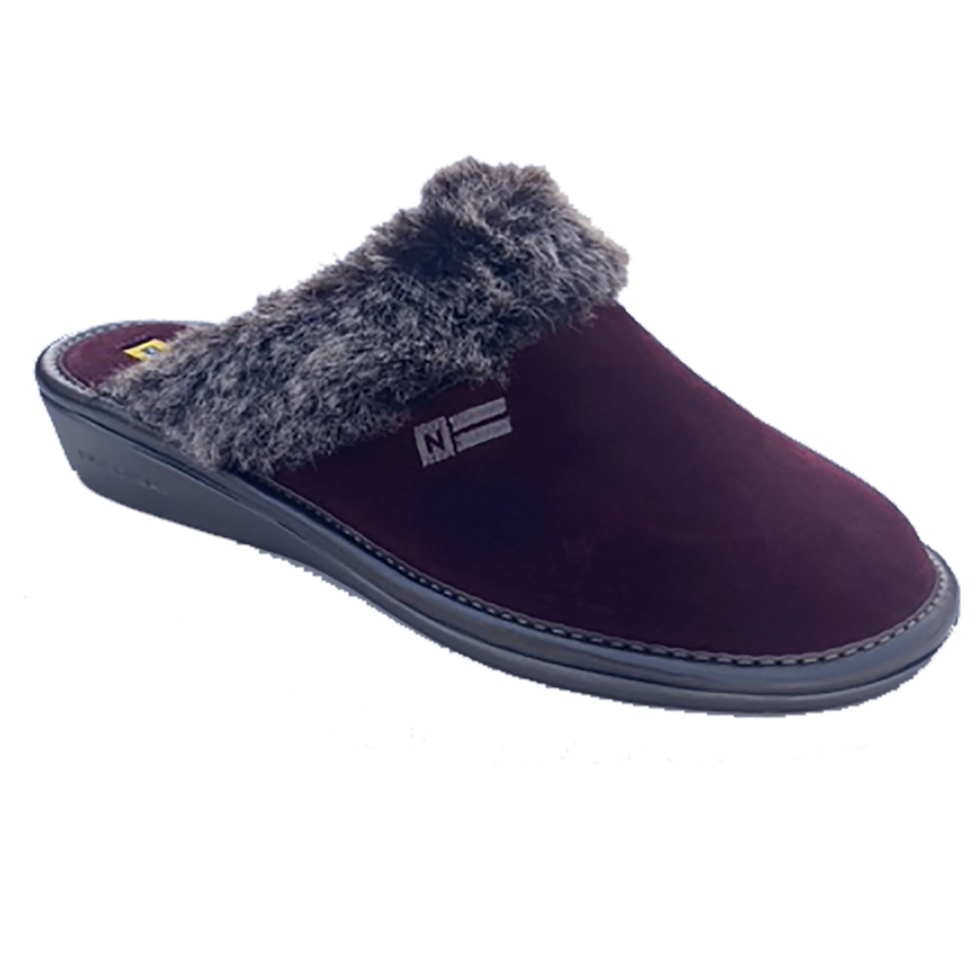 Nordikas Womens 1357 Suede Mule Slipper - Burdeos/Burgundy - image 001 |ww_colour=burdeos-burgundy|ww_order=001|