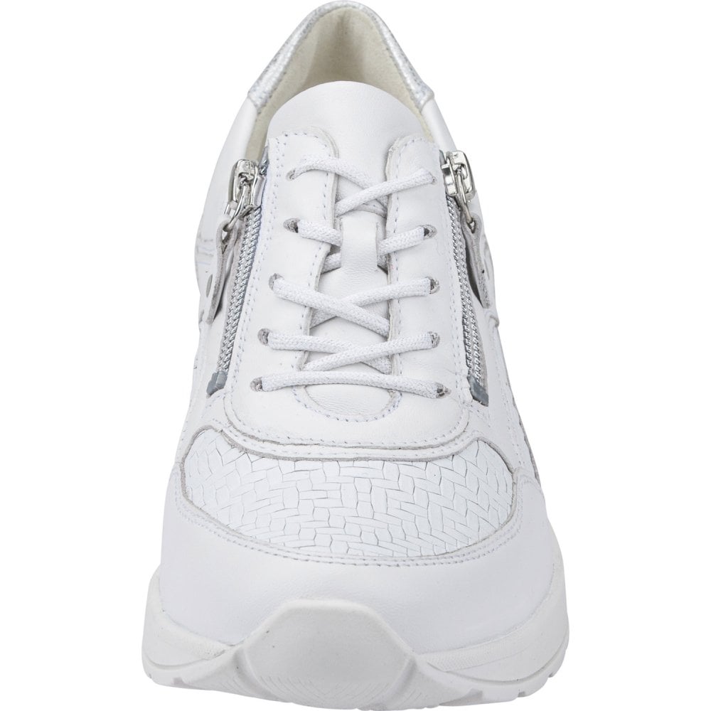 Waldlaufer H-Clara Lace-Up/Zip Casual Shoe - White Woven - image 002 |ww_colour=white-woven|ww_order=002|