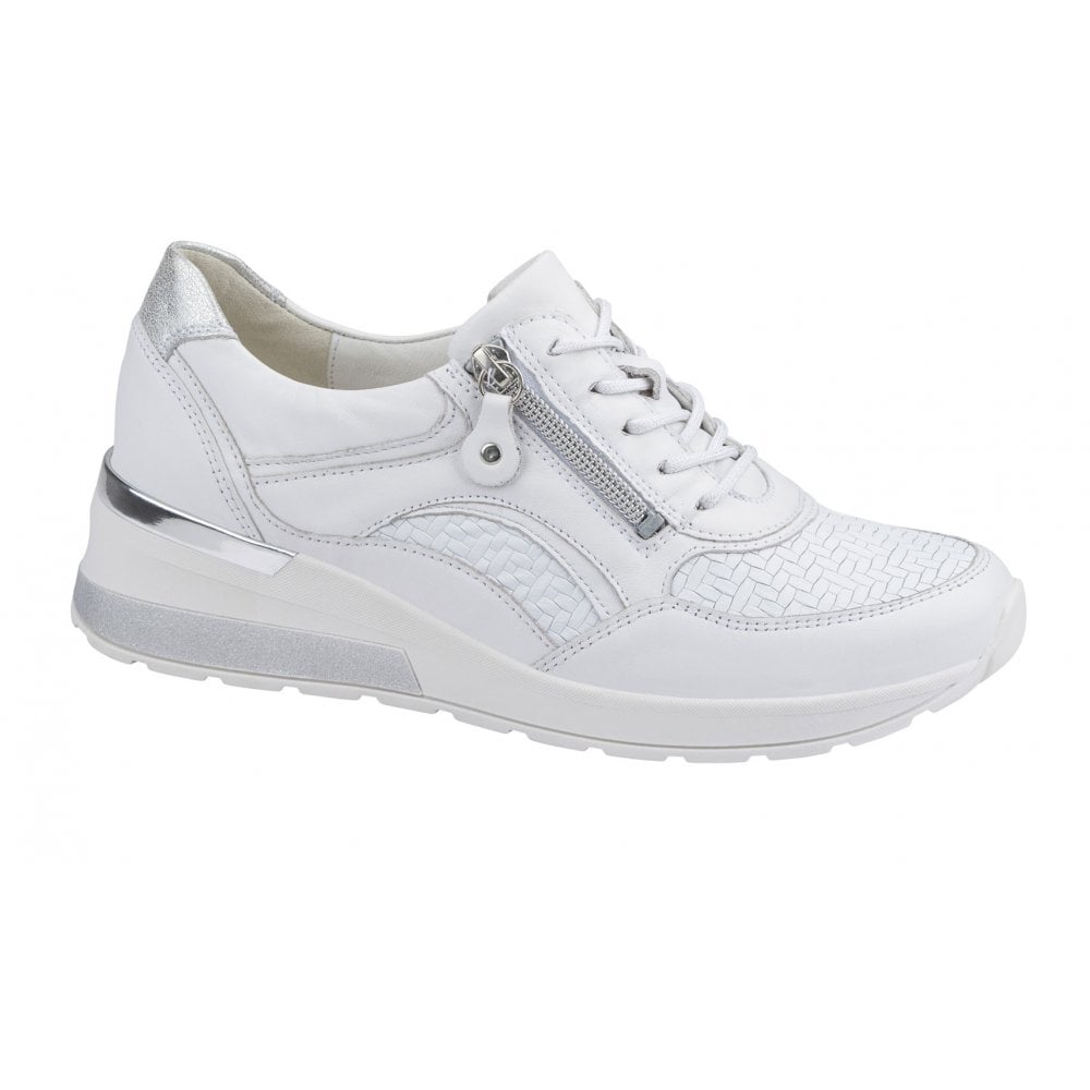 Waldlaufer H-Clara Lace-Up/Zip Casual Shoe - White Woven - image 001 |ww_colour=white-woven|ww_order=001|