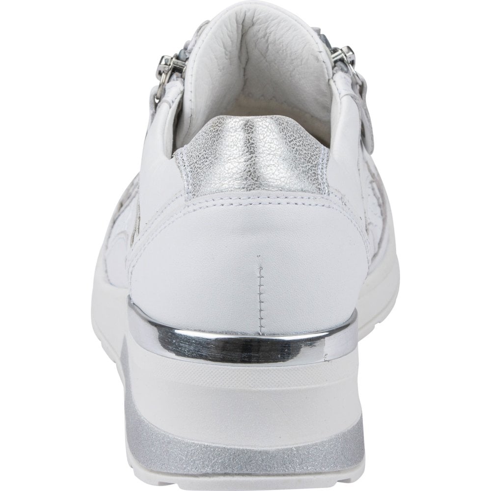Waldlaufer H-Clara Lace-Up/Zip Casual Shoe - White Woven - image 003 |ww_colour=white-woven|ww_order=003|