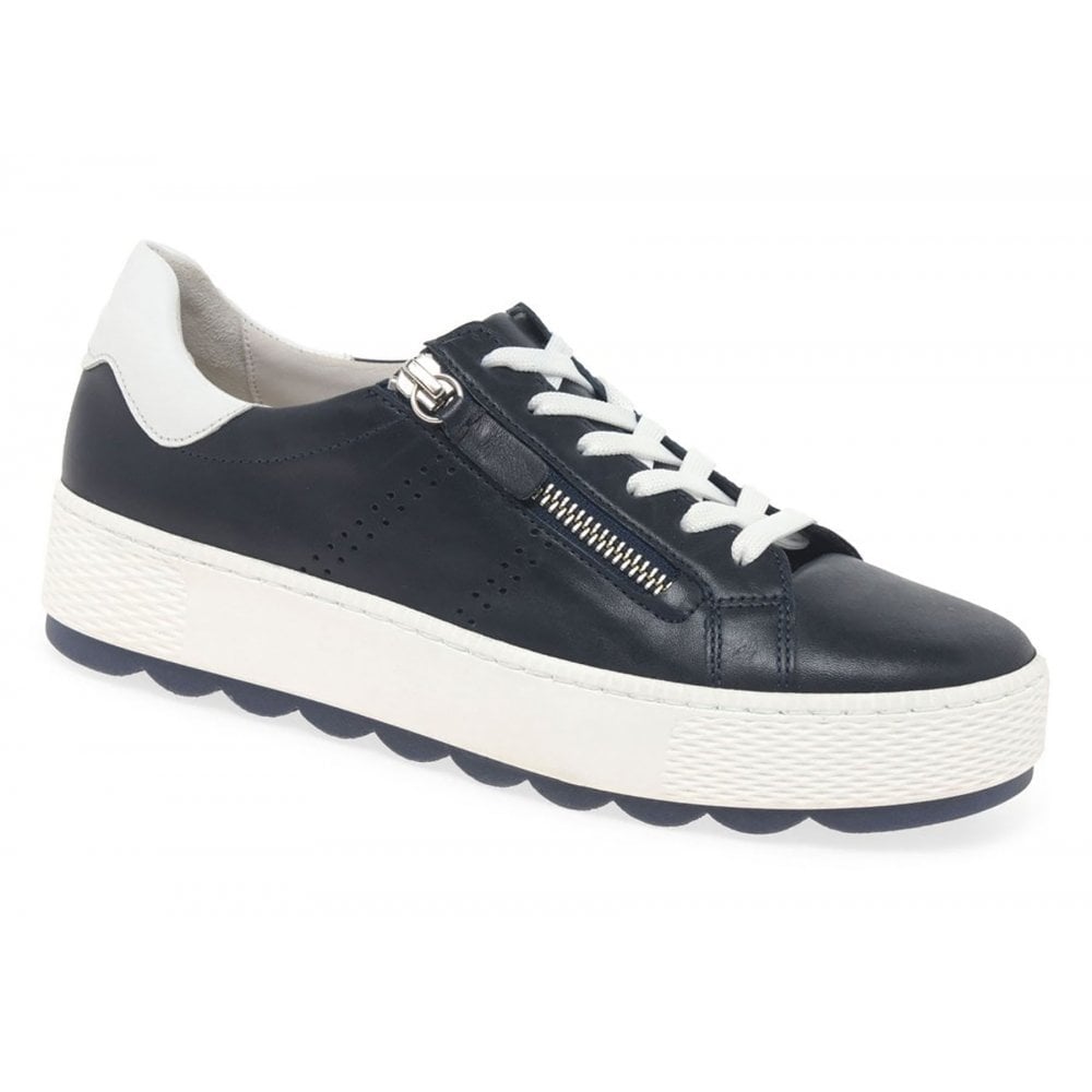 Gabor Quench - Casual Leather Lace Up/Zip Shoe - Midnight - image 001 |ww_colour=midnight|ww_order=001|