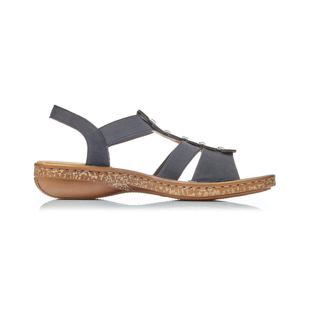 Rieker 62850 Elasticated Sandal - Blue - image 004 |ww_colour=blue|ww_order=004|