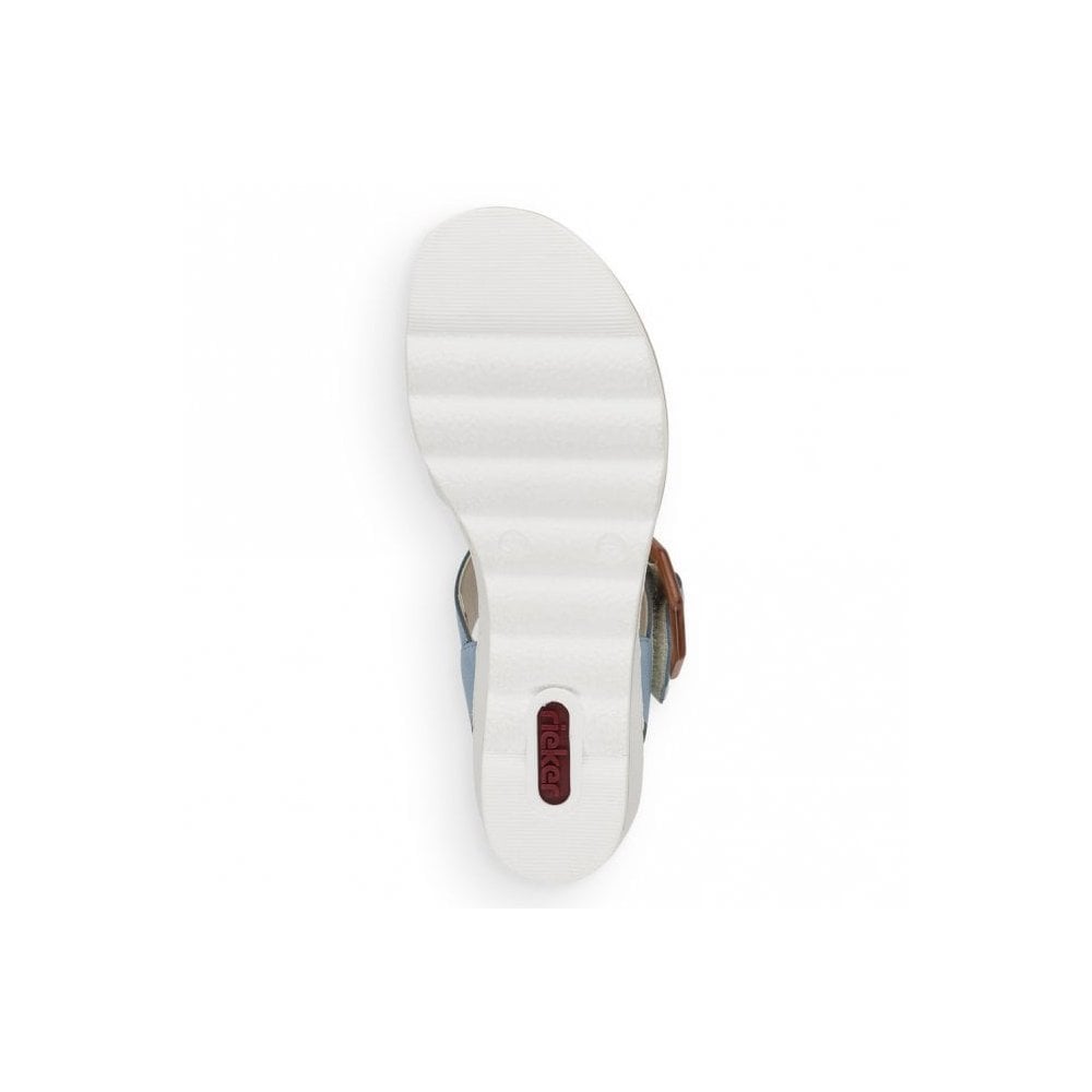 Rieker Wedge Sandal with Hook & Loop Fastening - Blue Combi - image 002 |ww_colour=blue-combi|ww_order=002|