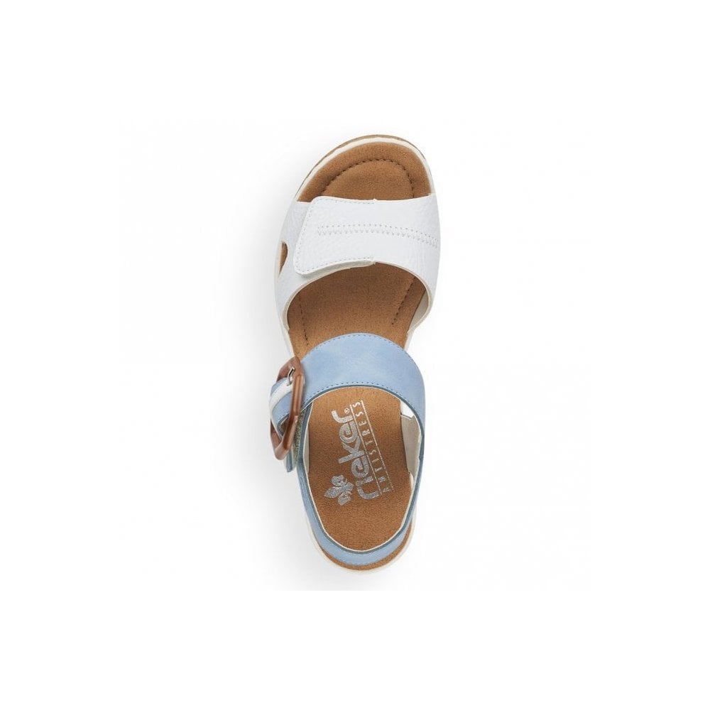 Rieker Wedge Sandal with Hook & Loop Fastening - Blue Combi - image 003 |ww_colour=blue-combi|ww_order=003|