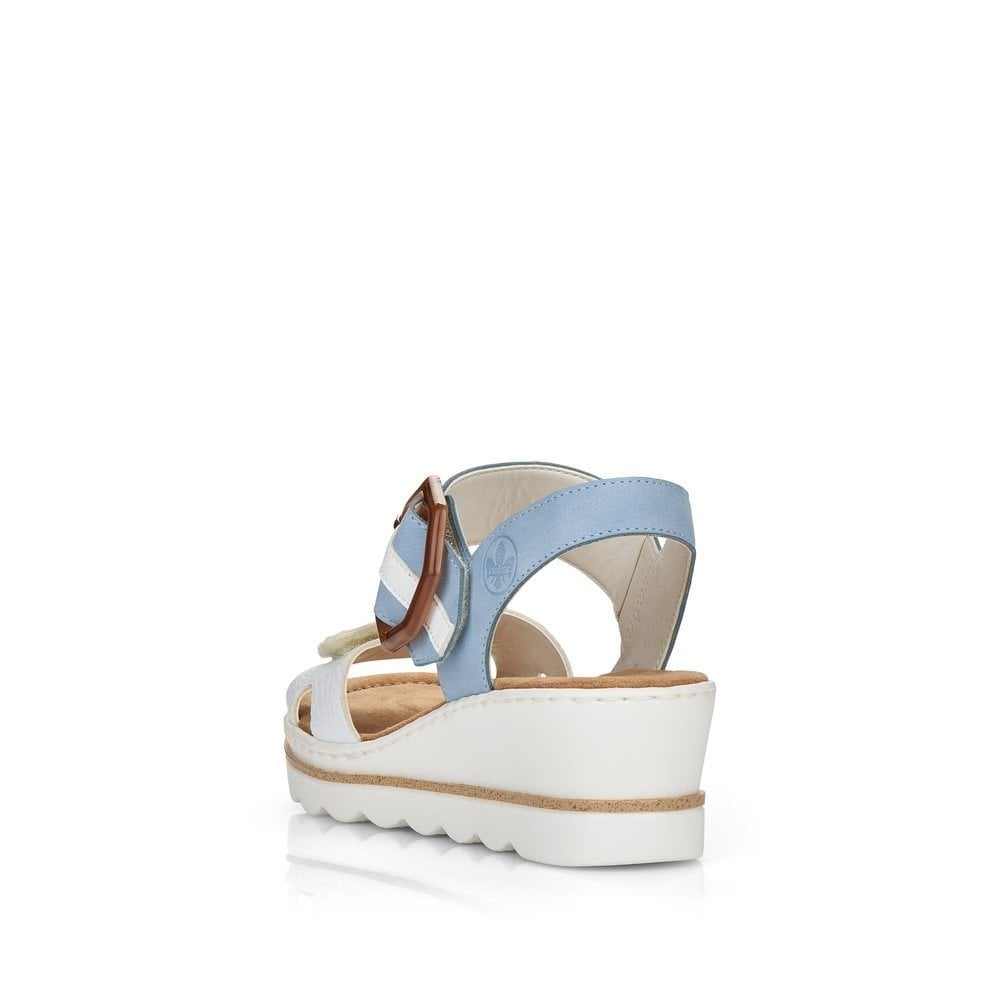 Rieker Wedge Sandal with Hook & Loop Fastening - Blue Combi - image 004 |ww_colour=blue-combi|ww_order=004|