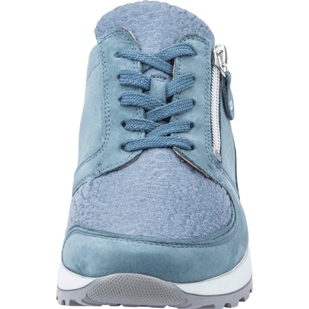 Waldlaufer Hiroko Lace Up & Zip Fastening - Denim - image 002 |ww_colour=denim|ww_order=002|