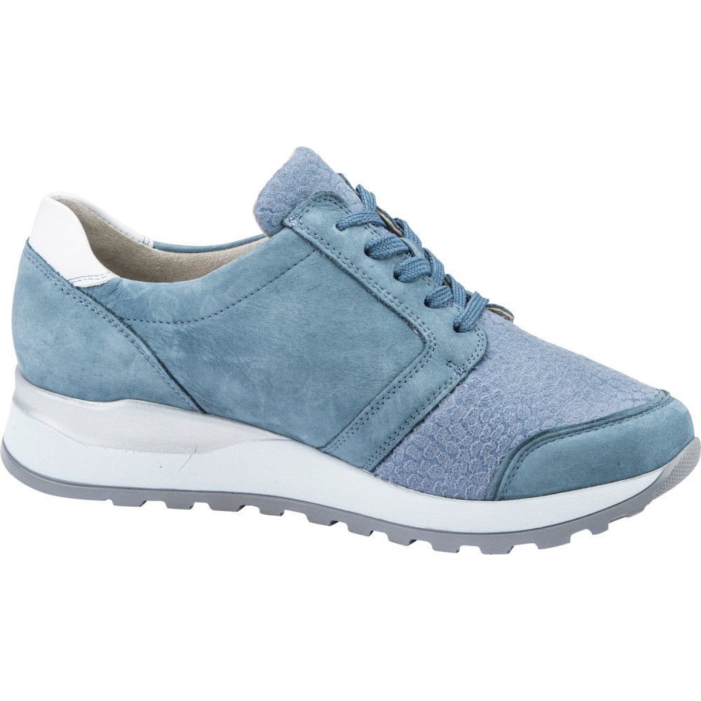 Waldlaufer Hiroko Lace Up & Zip Fastening - Denim - image 003 |ww_colour=denim|ww_order=003|