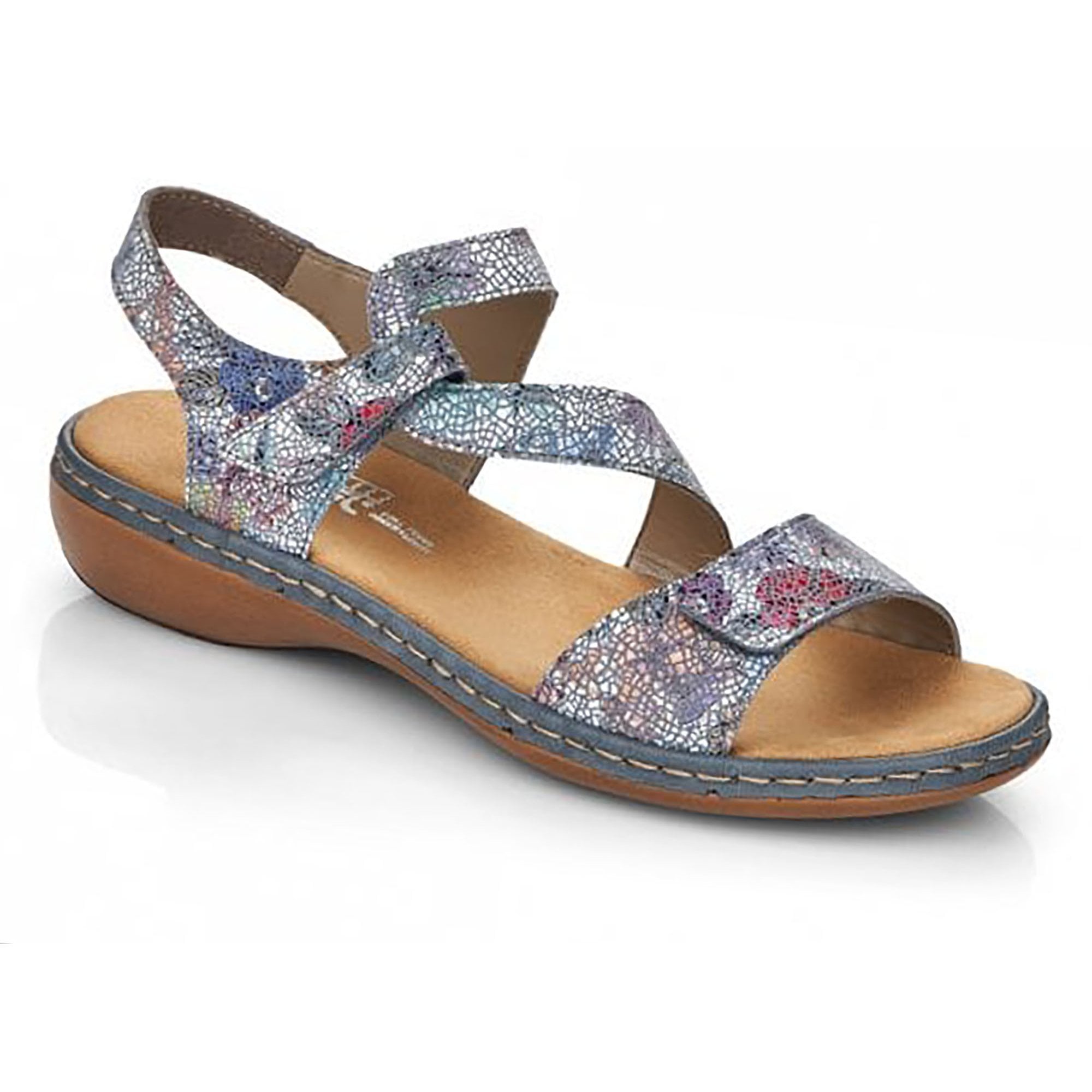 Rieker 659C7 Sling Back Hook & Loop Fastening Sandal - Multi - image 001 |ww_colour=multi|ww_order=001|