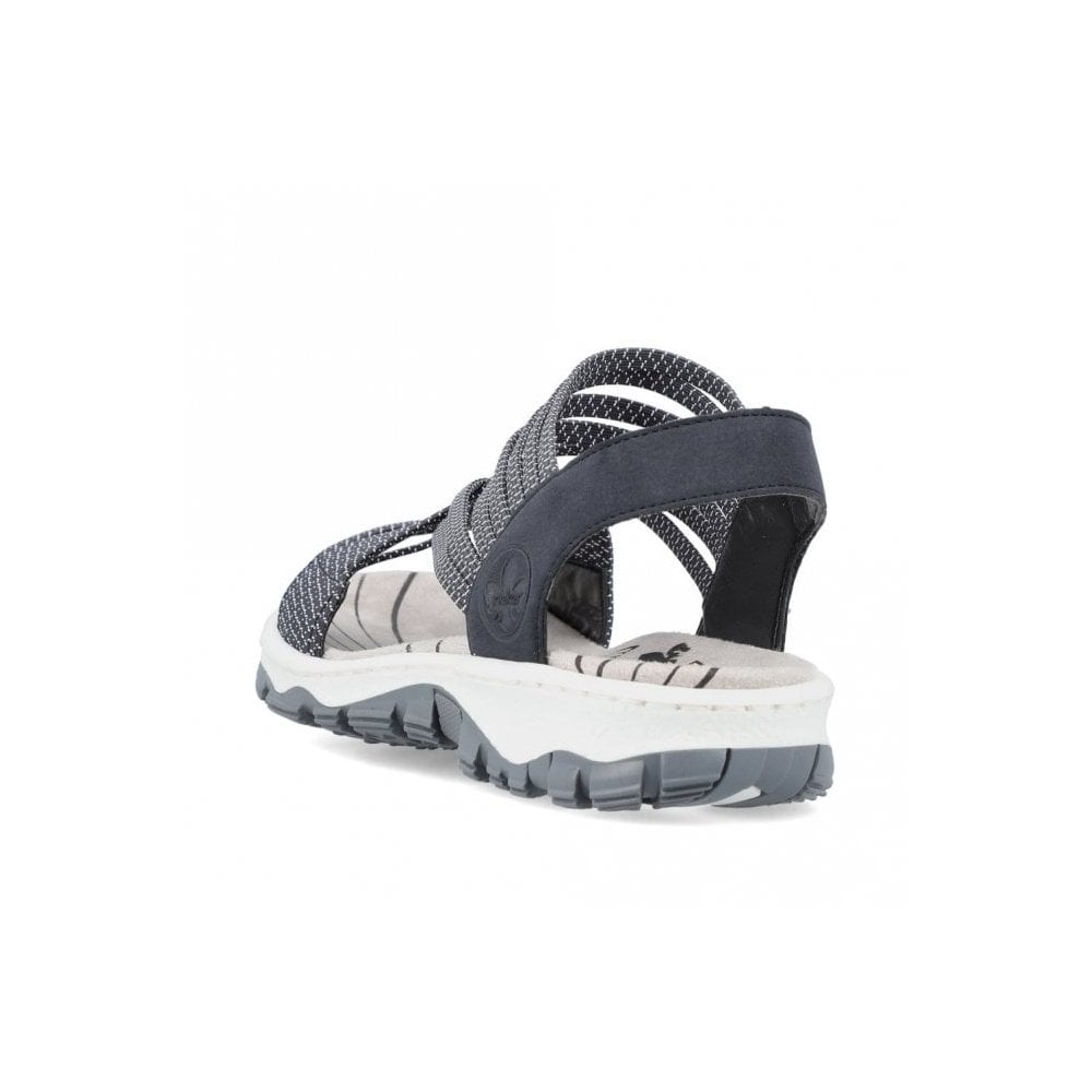 Rieker Ladies' Elasticated Sandal - Blue - image 002 |ww_colour=blue|ww_order=002|