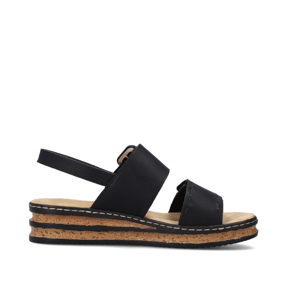 Rieker 62950 Hook & Loop Fastening Sandals - Black - image 003 |ww_colour=black|ww_order=003|