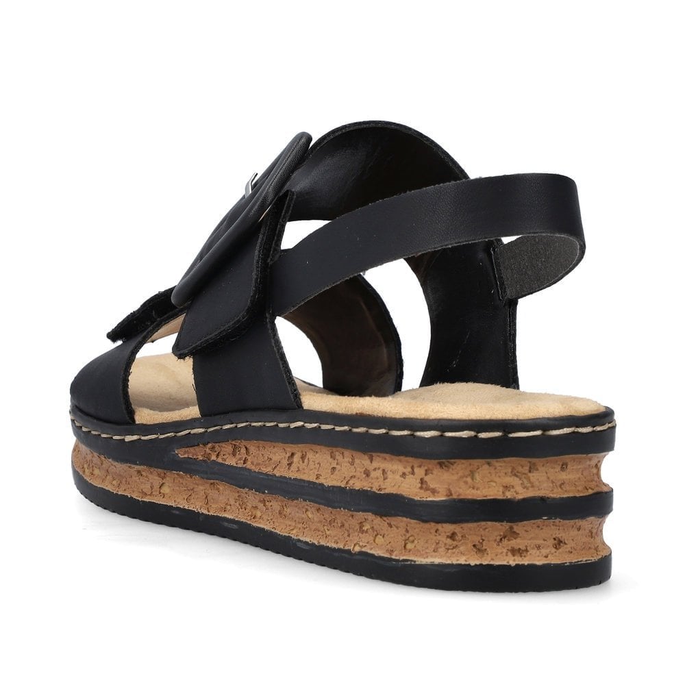 Rieker 62950 Hook & Loop Fastening Sandals - Black - image 004 |ww_colour=black|ww_order=004|