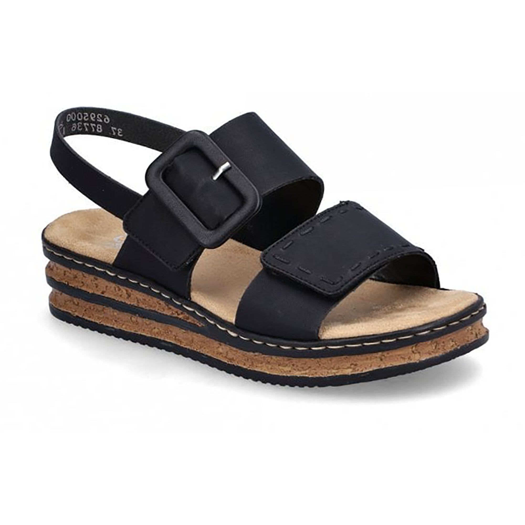 Rieker 62950 Hook & Loop Fastening Sandals - Black - image 001 |ww_colour=black|ww_order=001|