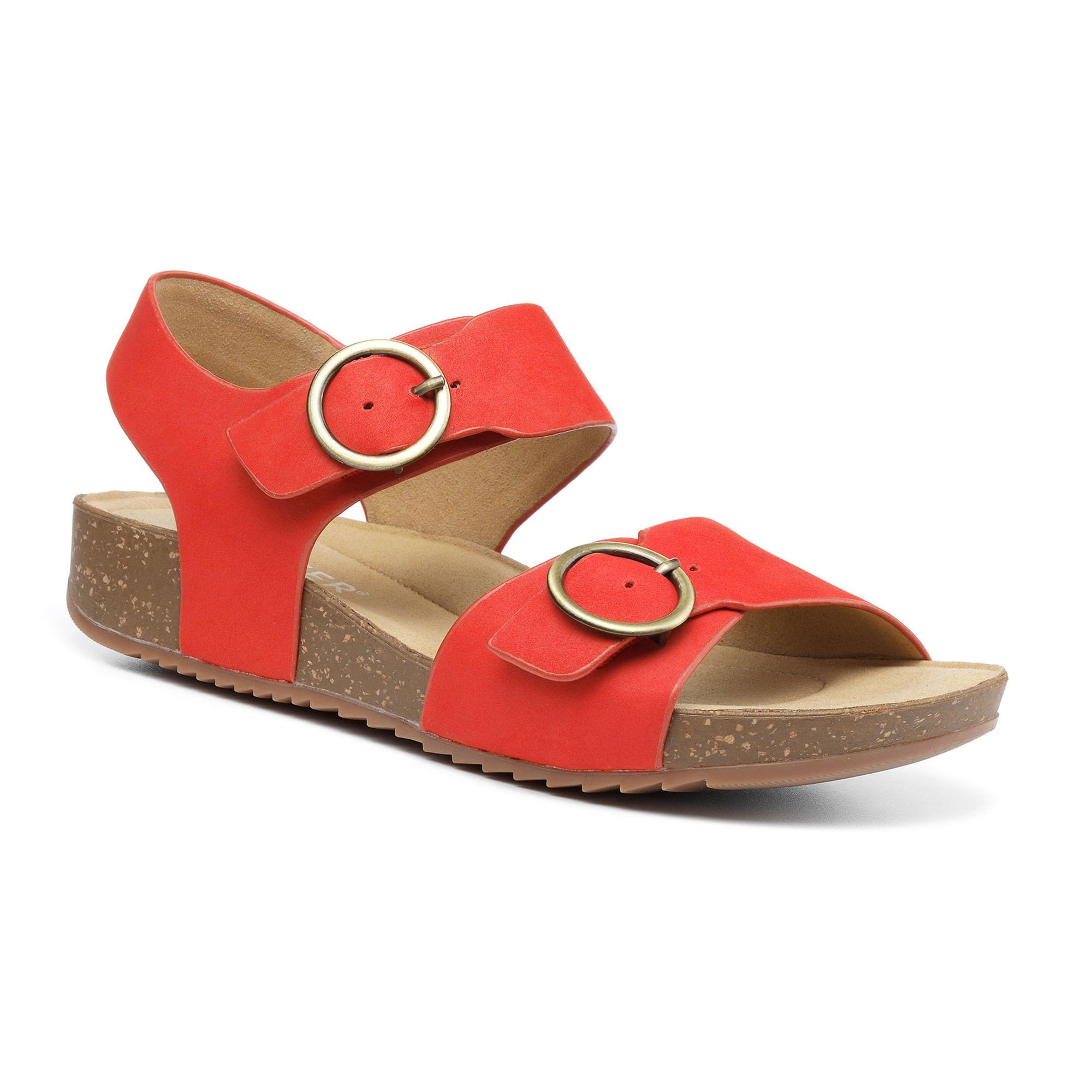 Hotter Tourist Buckle Strap Standard Fit Sandal - Fiery Red - image 001 |ww_colour=fiery-red|ww_order=001|