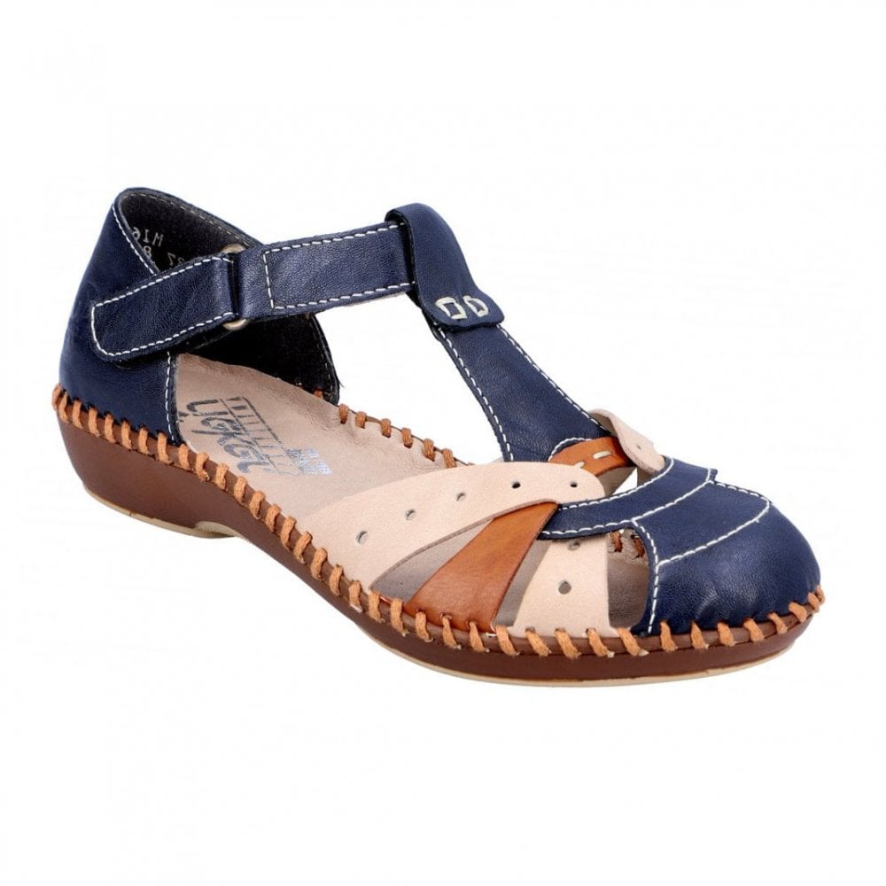 Rieker T Bar Summer Sandal - Blue Combi - image 001 |ww_colour=blue-combi|ww_order=001|