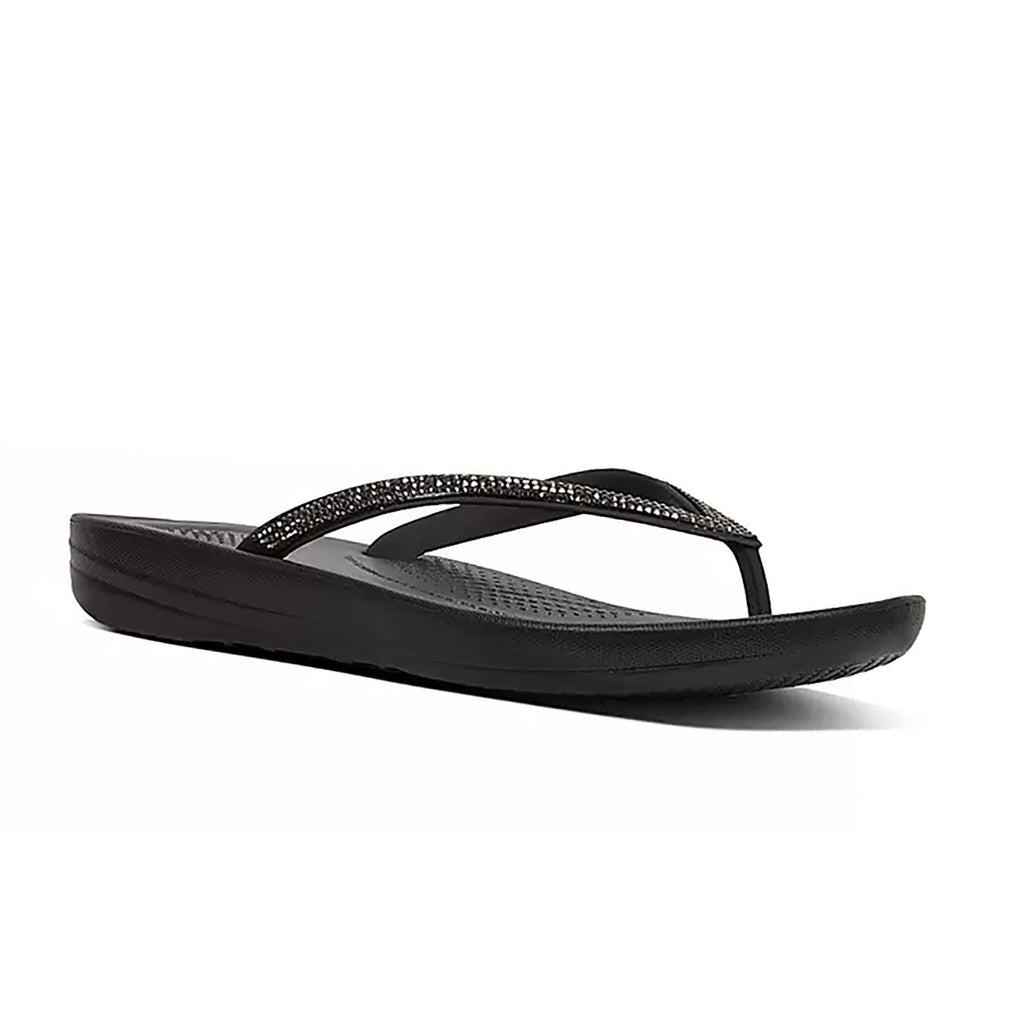 Fitflop iQUSHION Sparkle Flip Flops - Black - image 001 |ww_colour=black|ww_order=001|