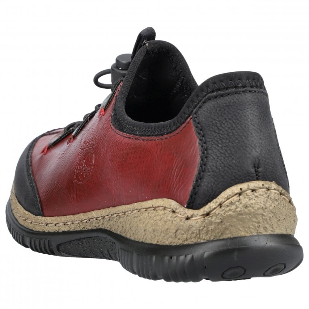 Rieker Adjustable Casual Slip On Shoe - Red Combi - image 004 |ww_colour=red-combi|ww_order=004|