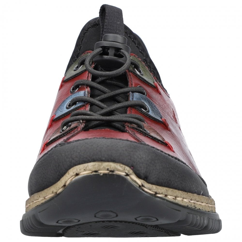 Rieker Adjustable Casual Slip On Shoe - Red Combi - image 005 |ww_colour=red-combi|ww_order=005|