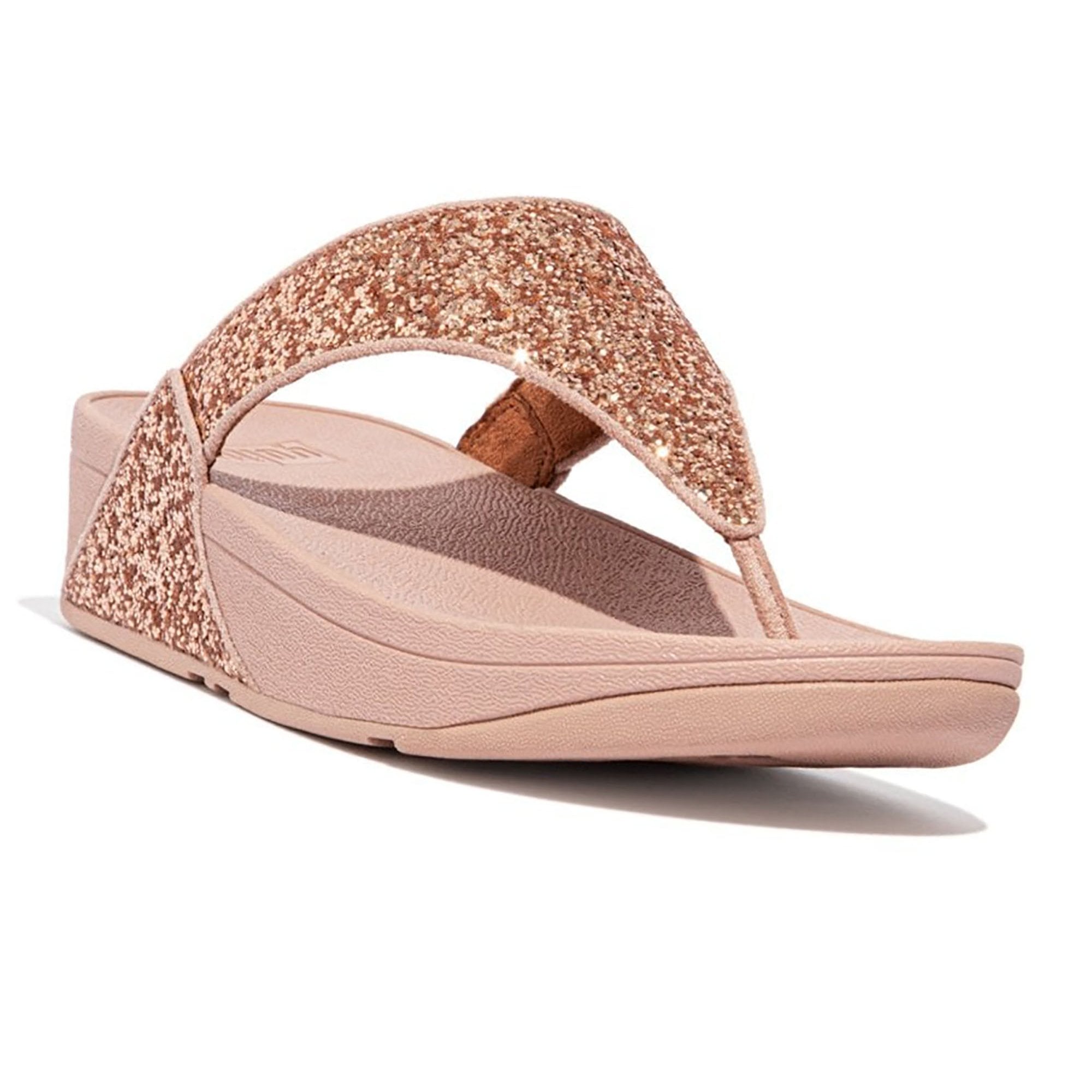 Fitflop Lulu Glitter Toe-Post Sandals - Rose Gold - image 001 |ww_colour=rose-gold|ww_order=001|