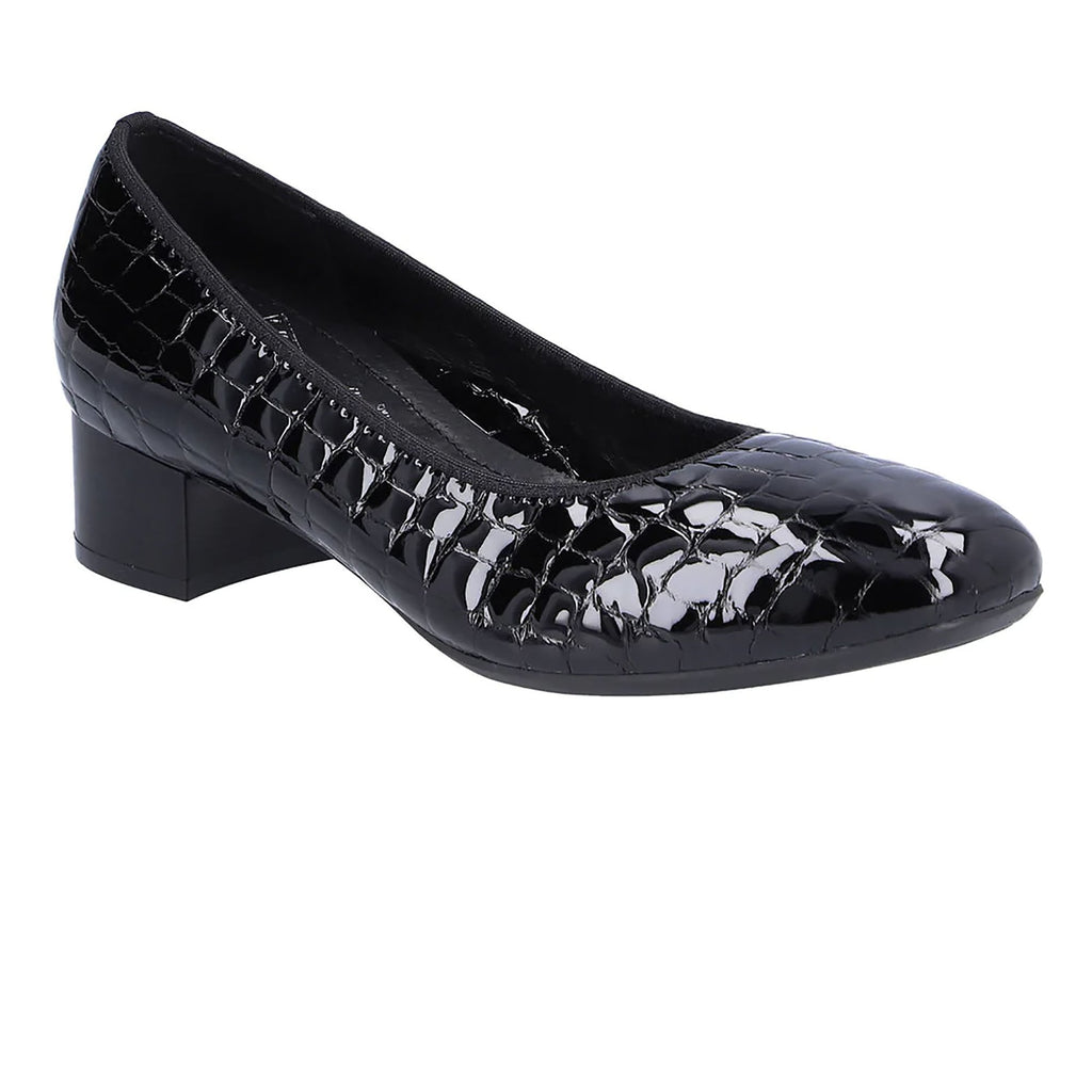 Rieker Leather Heeled Court Shoe - Black - image 001 |ww_colour=black|ww_order=001|