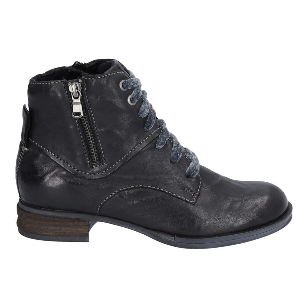 Josef Seibel Lace-Up and Zip-Up Ankle Boot - Black - image 004 |ww_colour=black|ww_order=004|