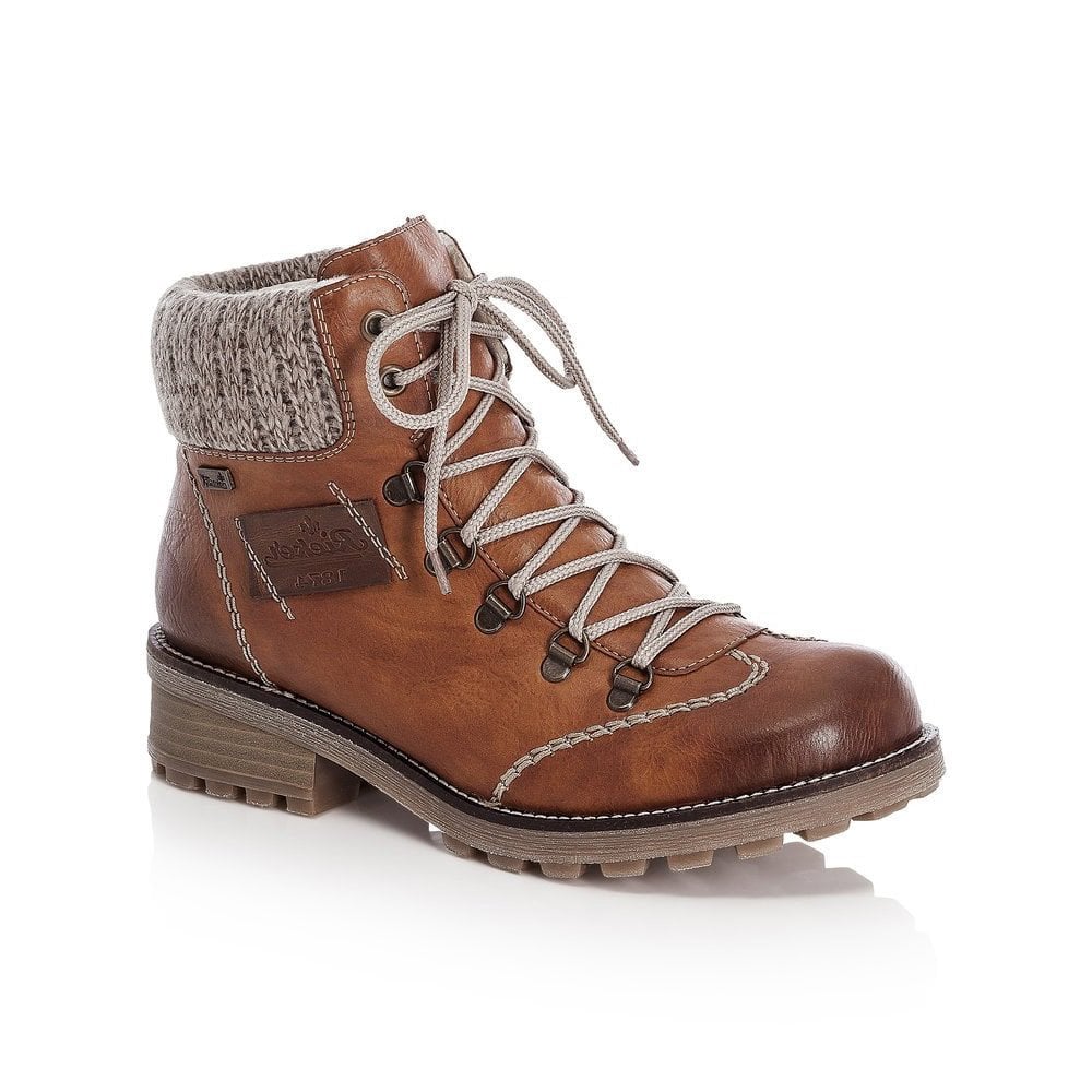 Rieker Waterproof Lace/Zip Boot - Brown - image 001 |ww_colour=brown|ww_order=001|