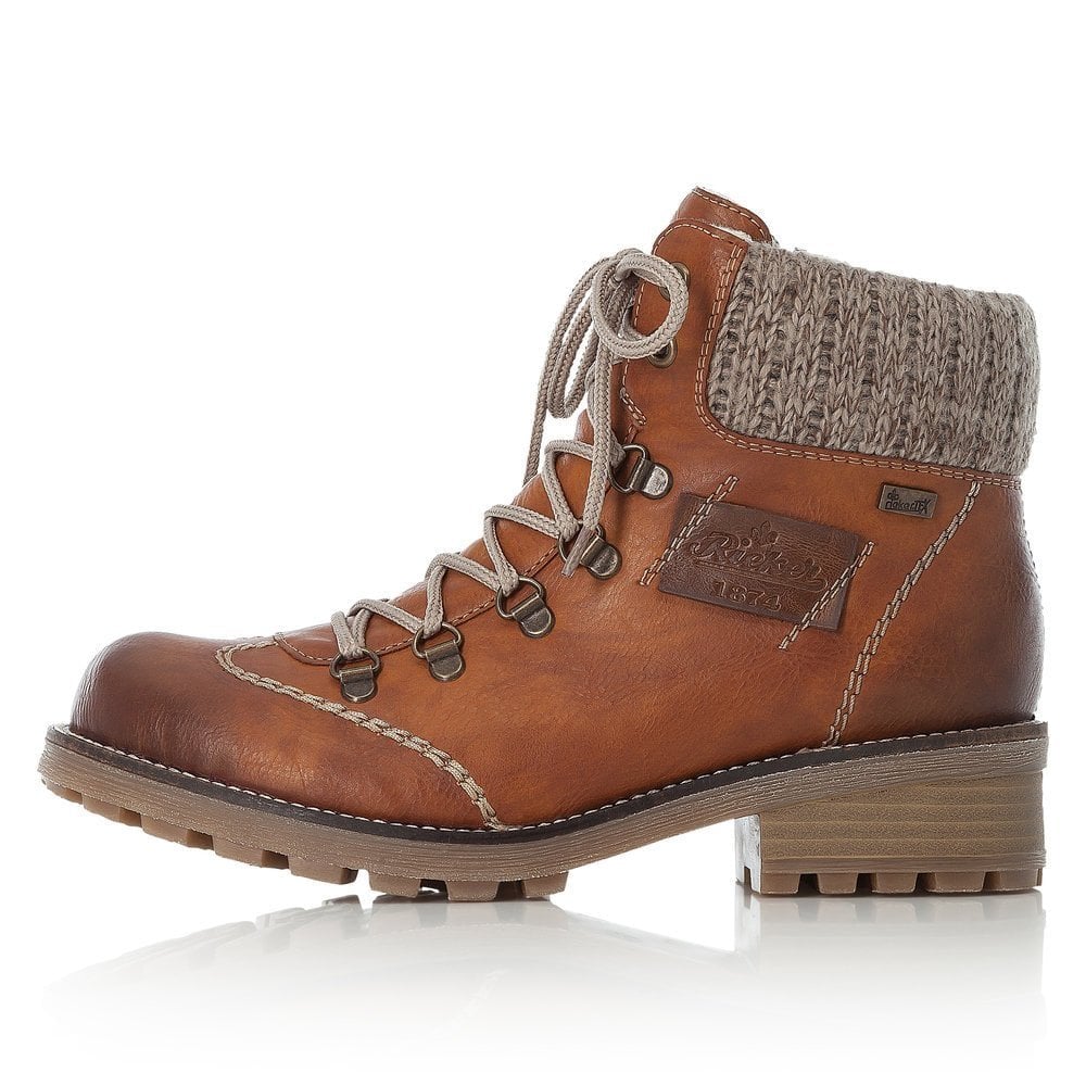 Rieker Waterproof Lace/Zip Boot - Brown - image 003 |ww_colour=brown|ww_order=003|