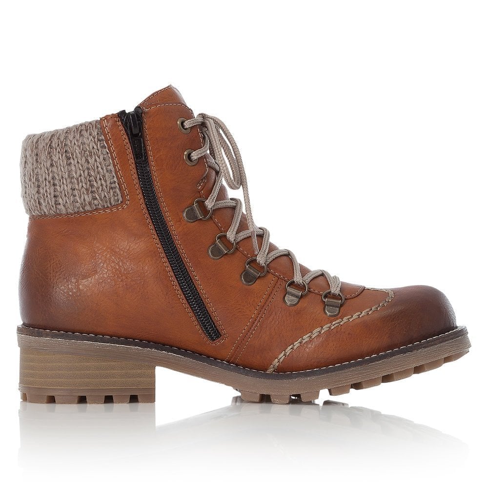 Rieker Waterproof Lace/Zip Boot - Brown - image 004 |ww_colour=brown|ww_order=004|