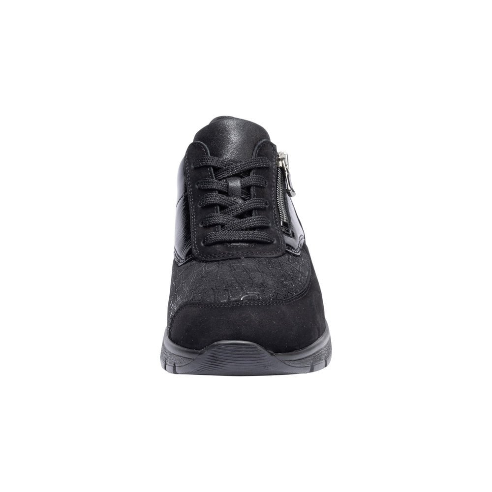 Waldlaufer K Ramona Wide Fit Lace Up/Zip Fastening Shoe - Black - image 003 |ww_colour=black|ww_order=003|