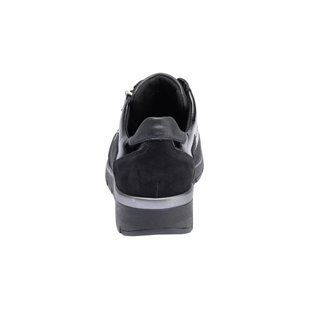 Waldlaufer K Ramona Wide Fit Lace Up/Zip Fastening Shoe - Black - image 004 |ww_colour=black|ww_order=004|