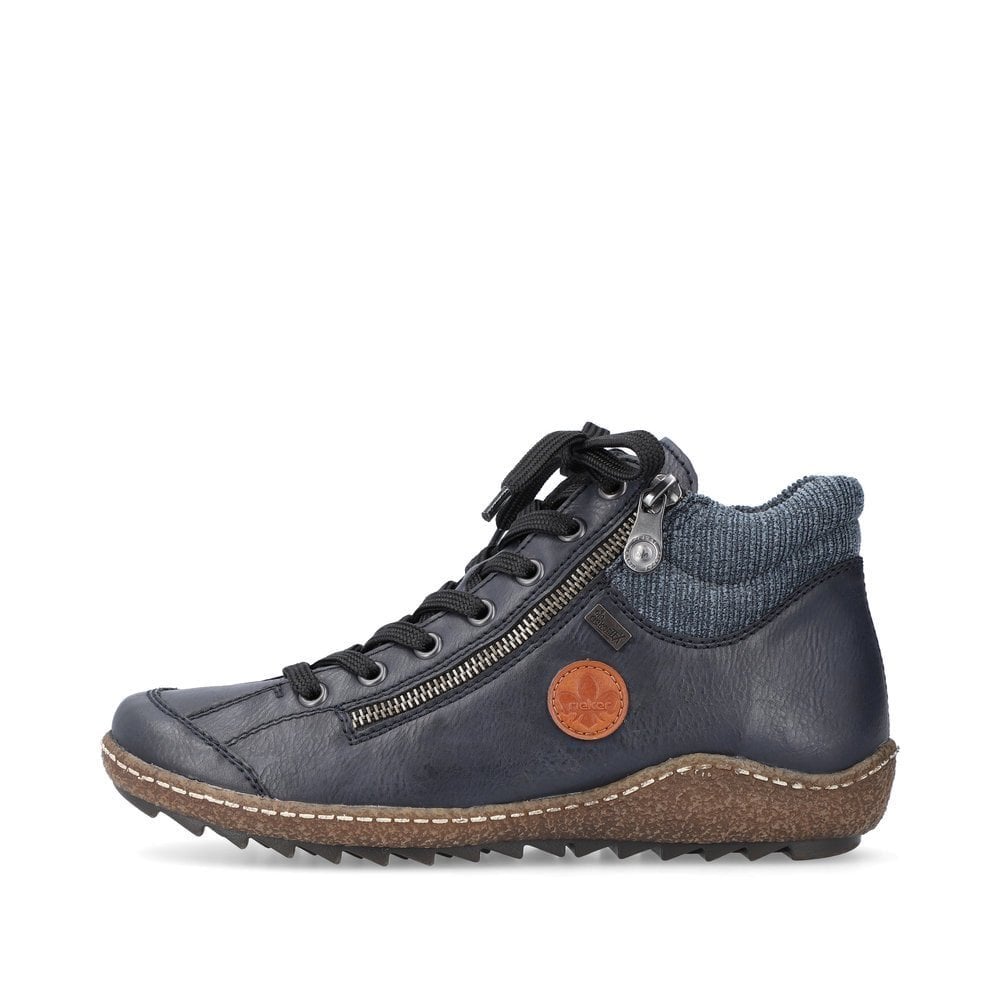 Rieker L7514 Blue Liv Zip Up Ankle Boot - Blue - image 002 |ww_colour=blue|ww_order=002|