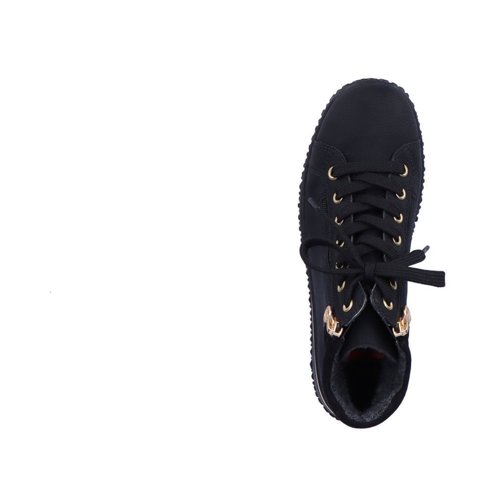 Rieker Z4263 Lace Up/Zip Casual Shoe - Black - image 004 |ww_colour=black|ww_order=004|